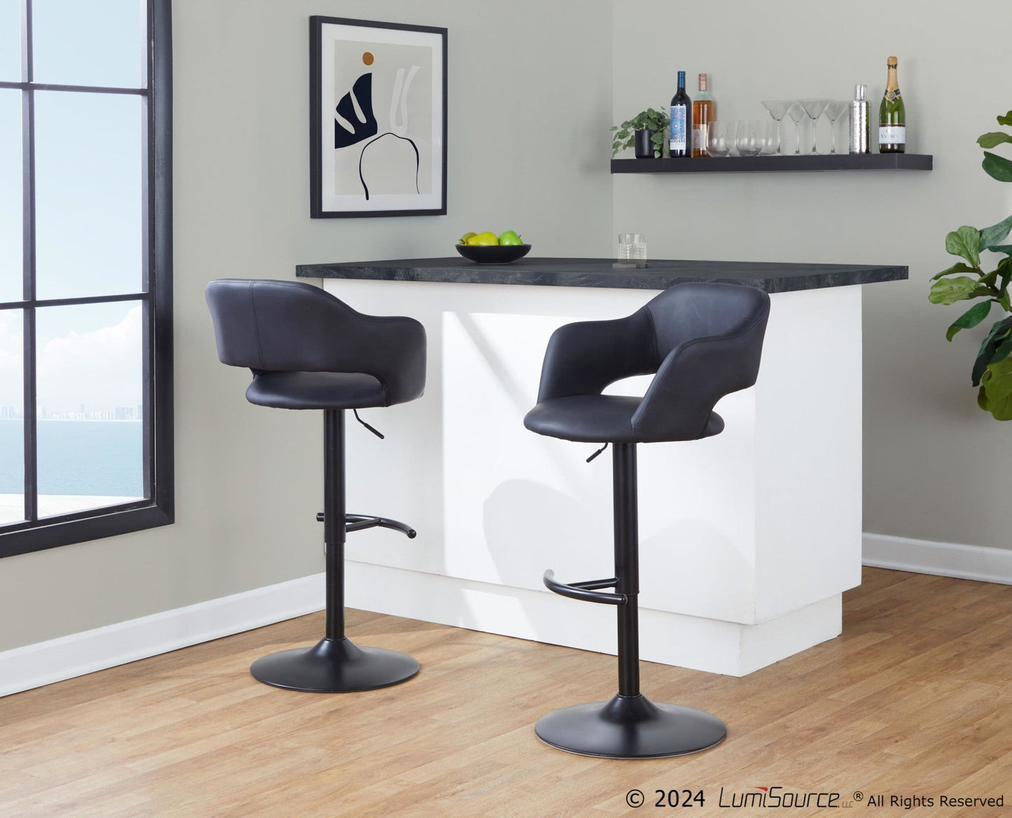 Majestic Office Furniture Adjustable Barstool - Set of 2