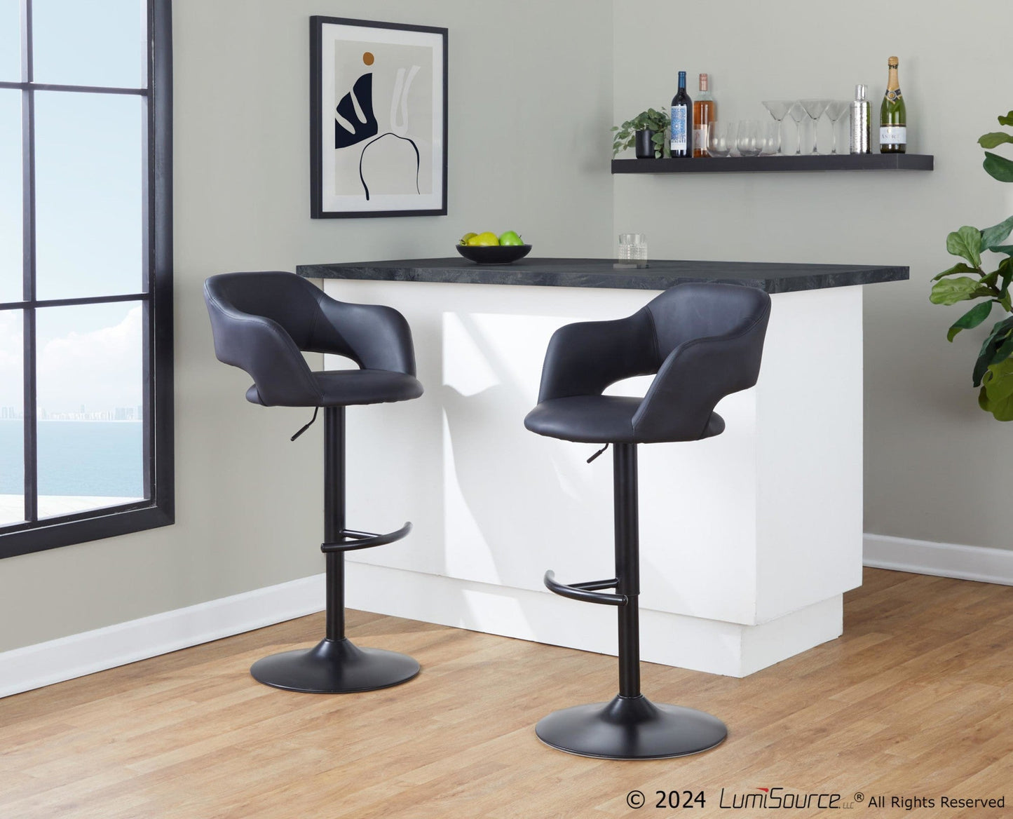 Majestic Office Furniture Adjustable Barstool - Set of 2
