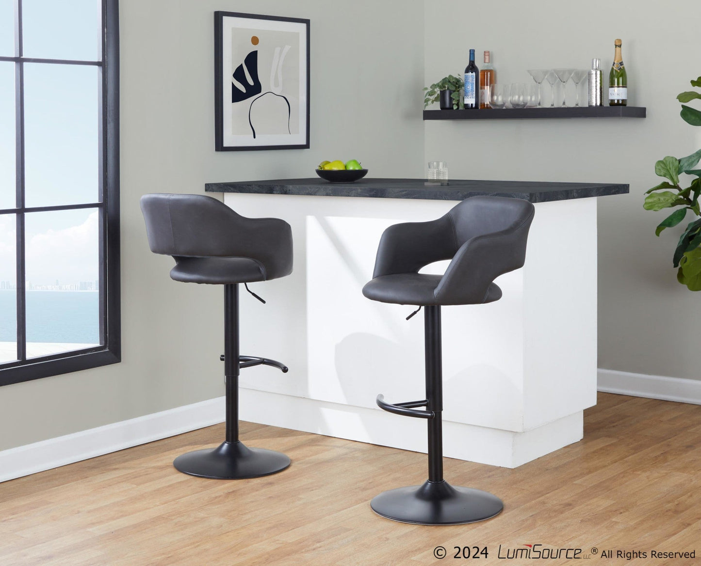 Majestic Office Furniture Adjustable Barstool - Set of 2