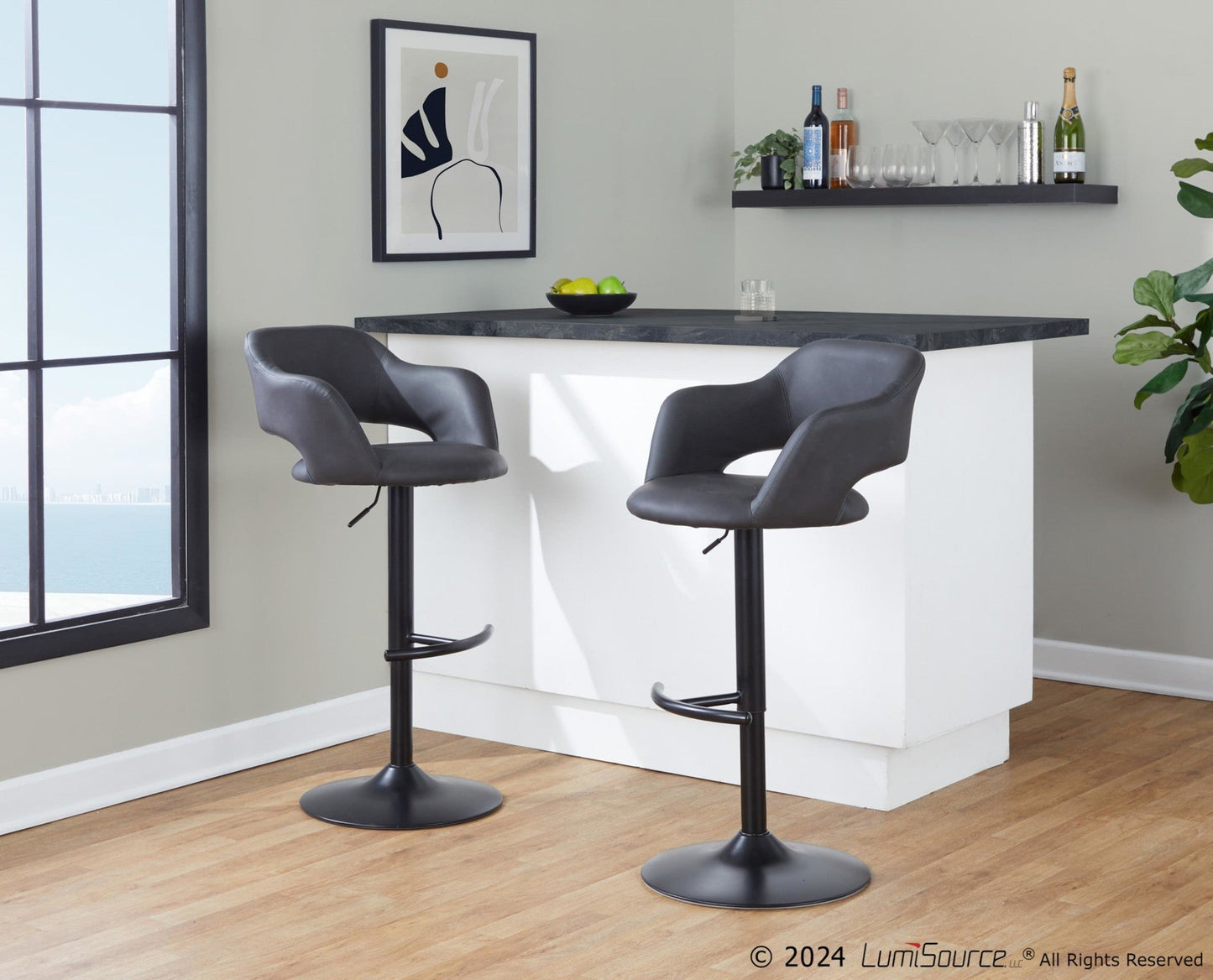 Majestic Office Furniture Adjustable Barstool - Set of 2