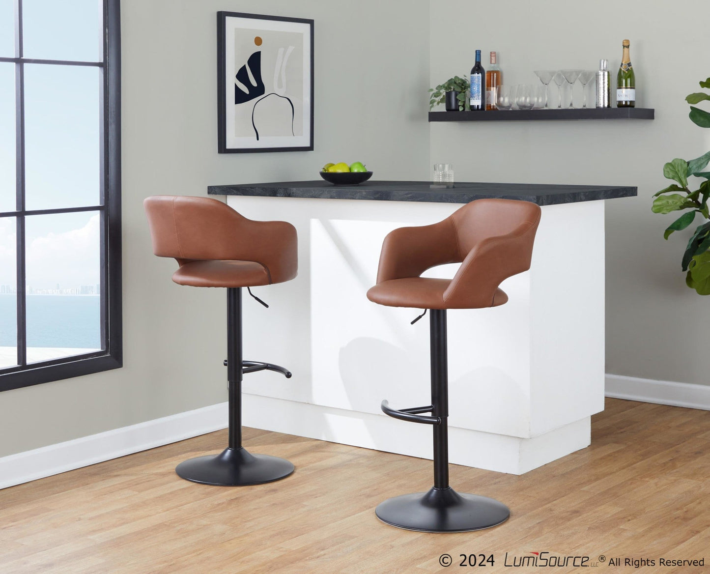 Majestic Office Furniture Adjustable Barstool - Set of 2