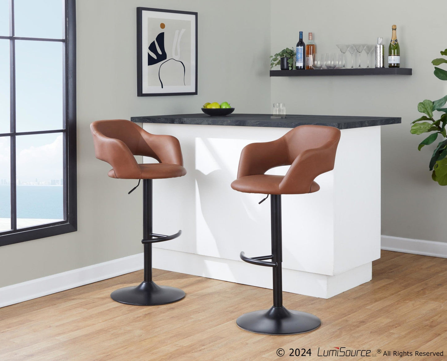 Majestic Office Furniture Adjustable Barstool - Set of 2