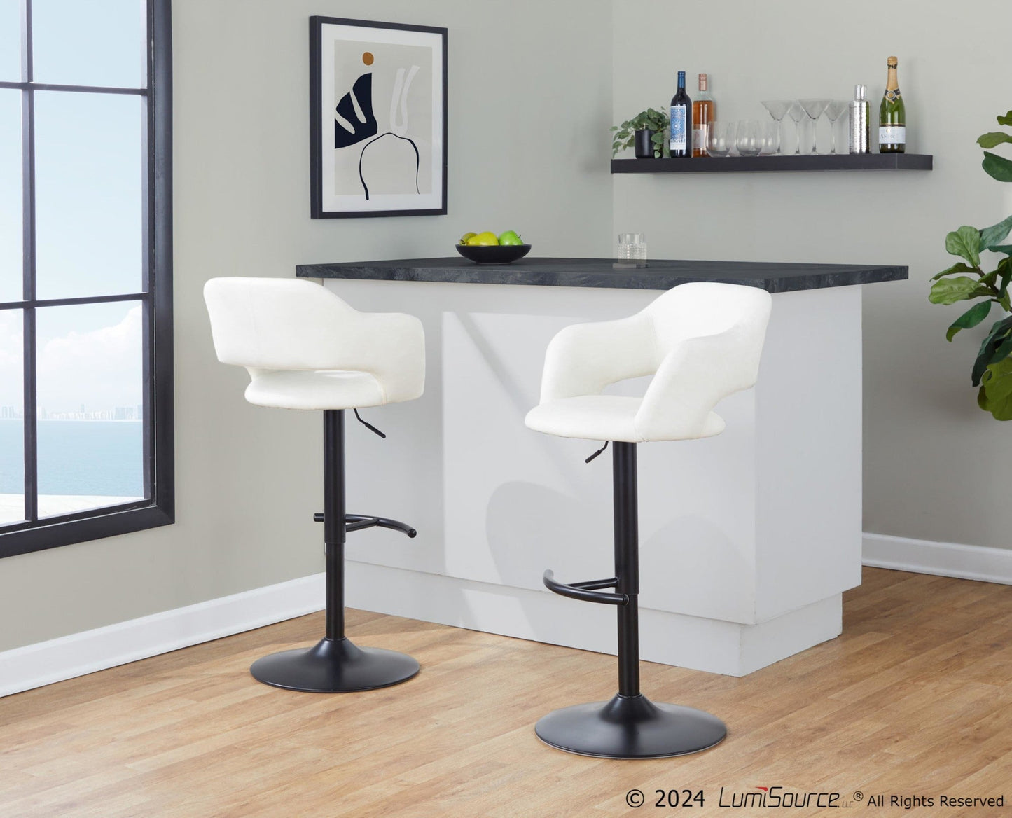 Majestic Office Furniture Adjustable Barstool - Set of 2