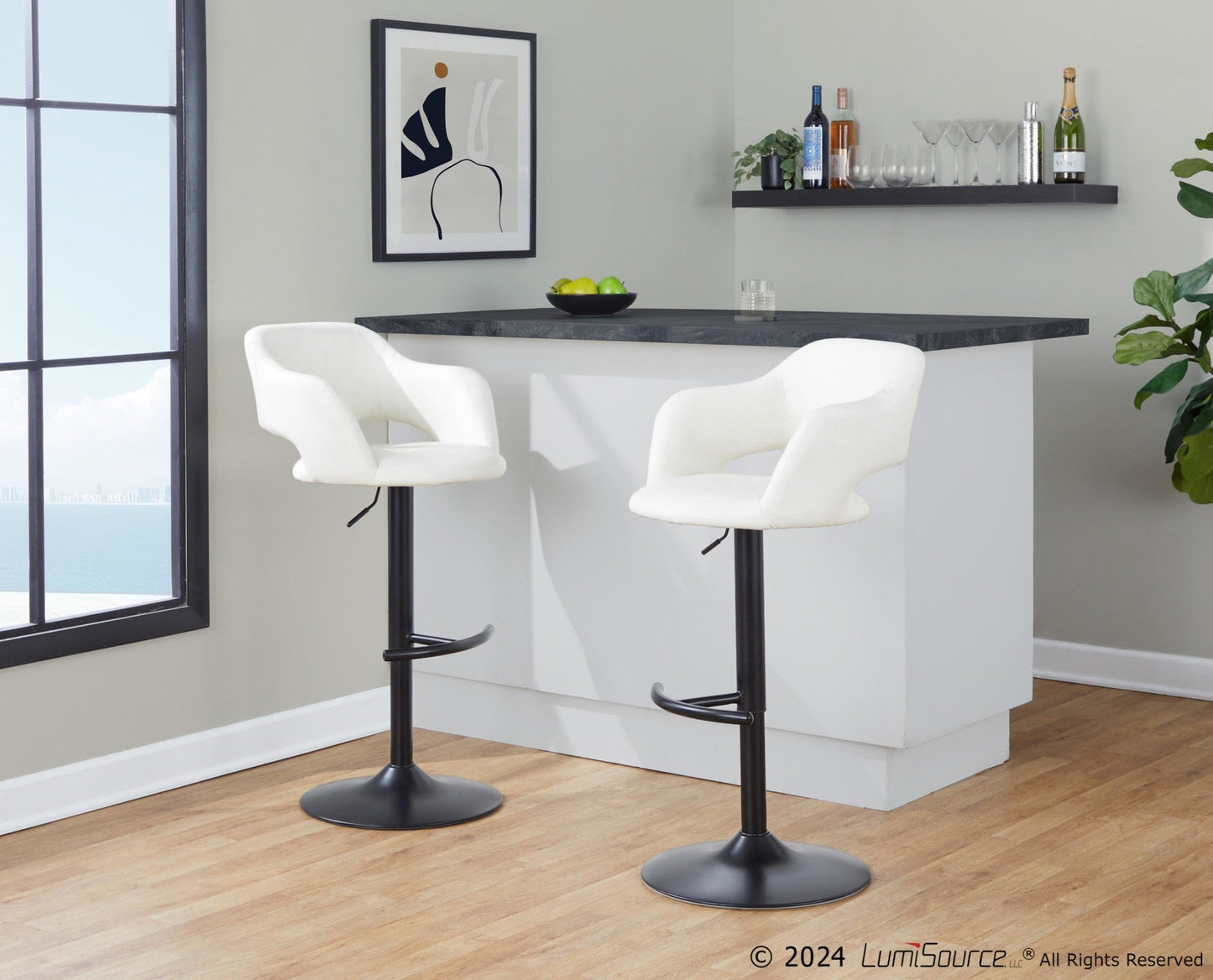 Majestic Office Furniture Adjustable Barstool - Set of 2