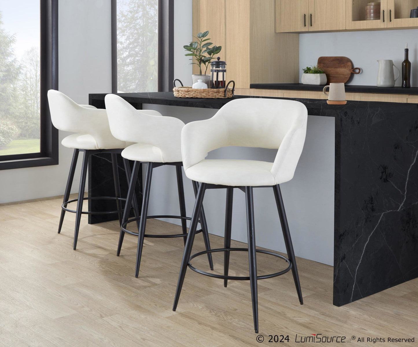 Majestic Office Furniture 26" Fixed-Height Counter Stool - Set of 2