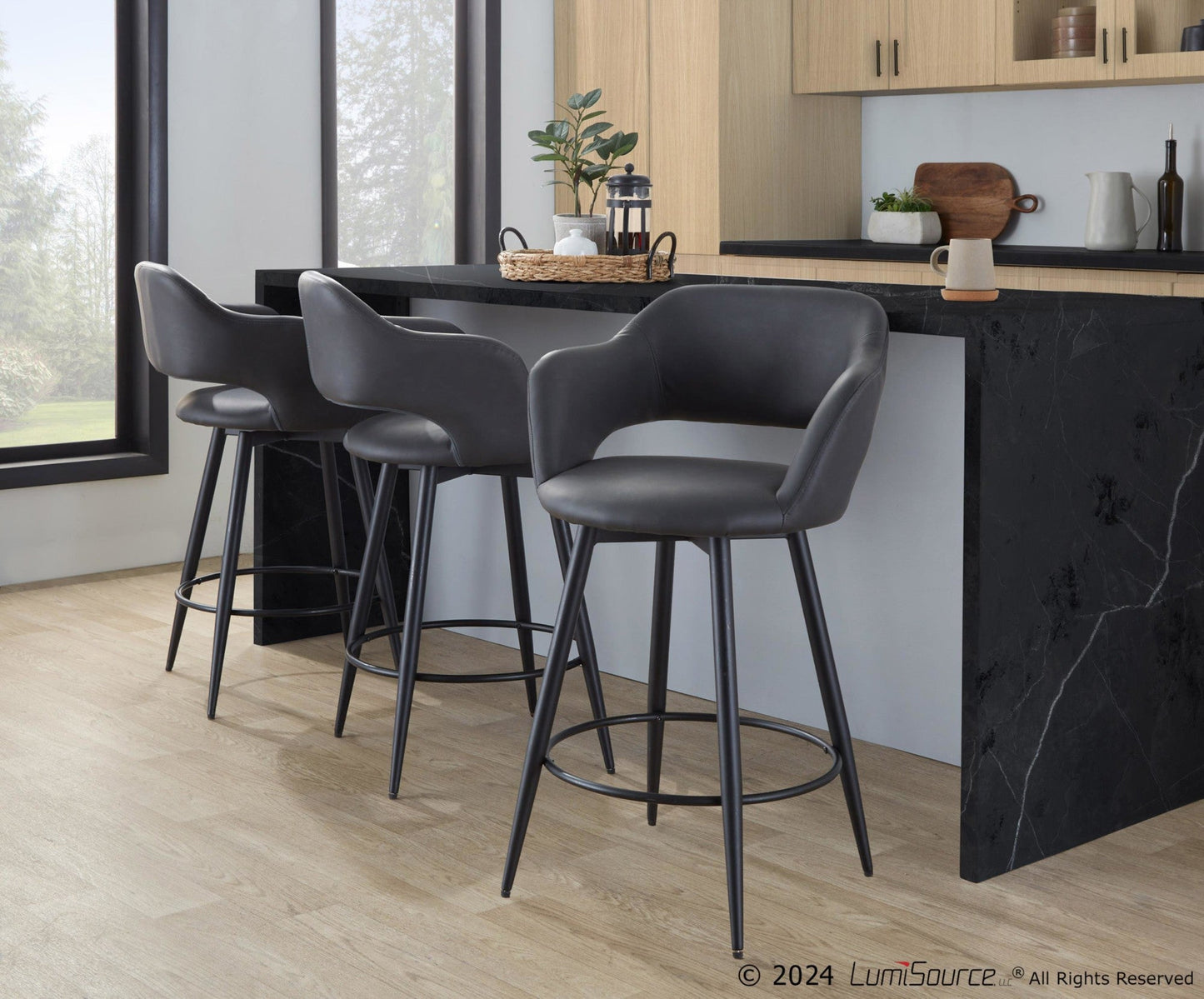 Majestic Office Furniture 26" Fixed-Height Counter Stool - Set of 2