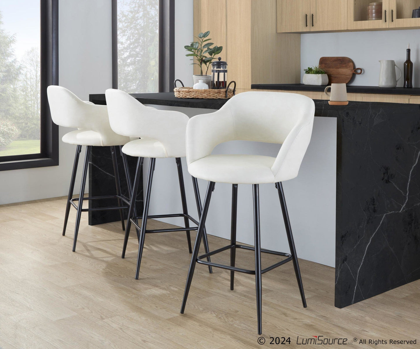 Majestic Office Furniture 25" Fixed-Height Counter Stool - Set of 2
