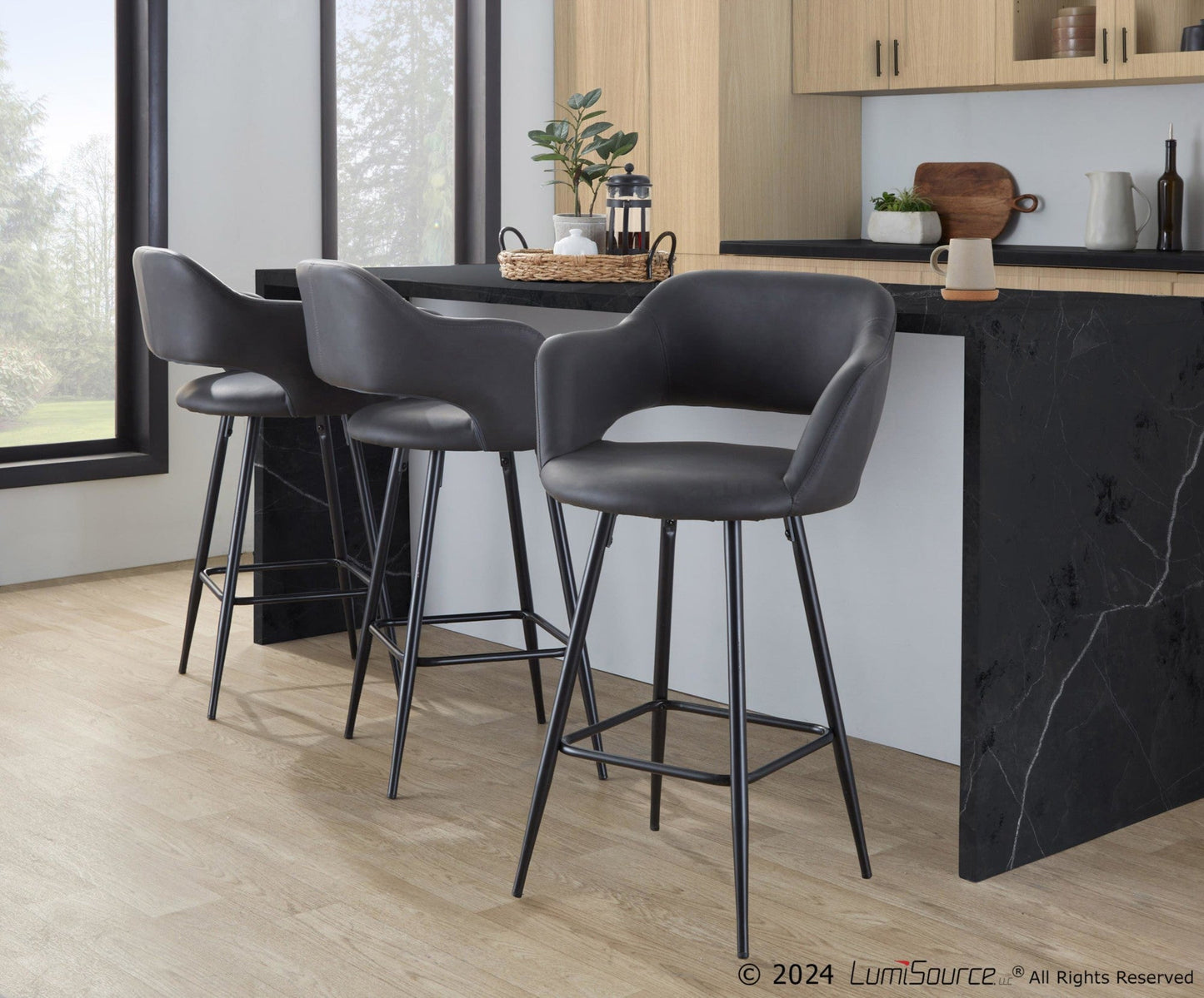 Majestic Office Furniture 25" Fixed-Height Counter Stool - Set of 2