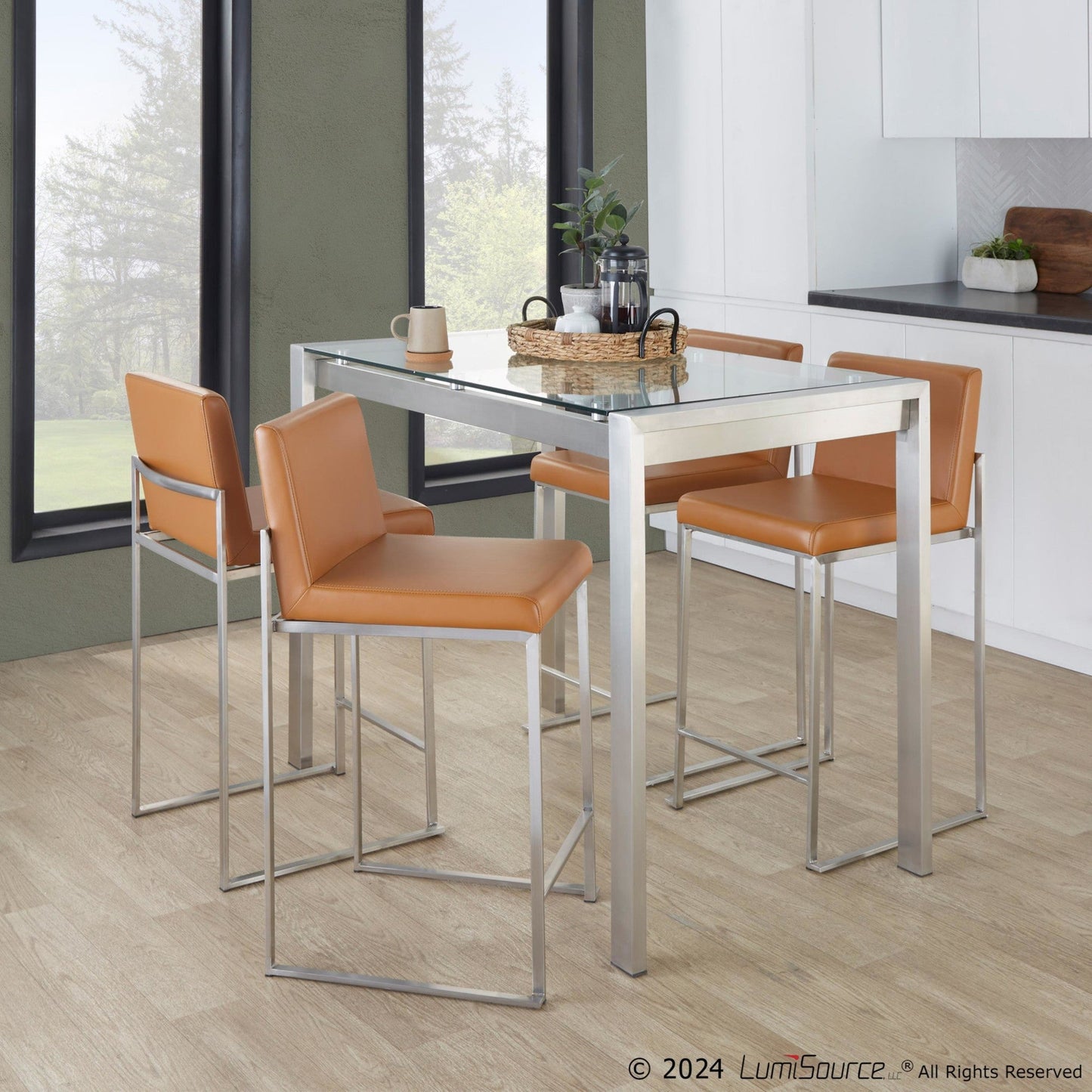 Majestic Office Furniture High Back 26" Fixed-Height Counter Stool - Set of 2