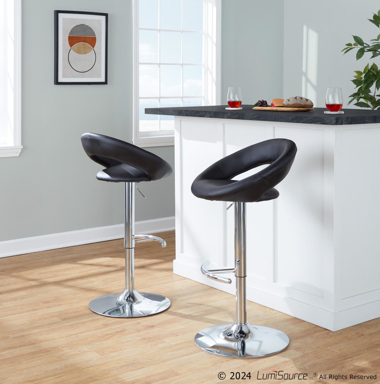 Lumisource Posh Adjustable Barstool - Set of 2