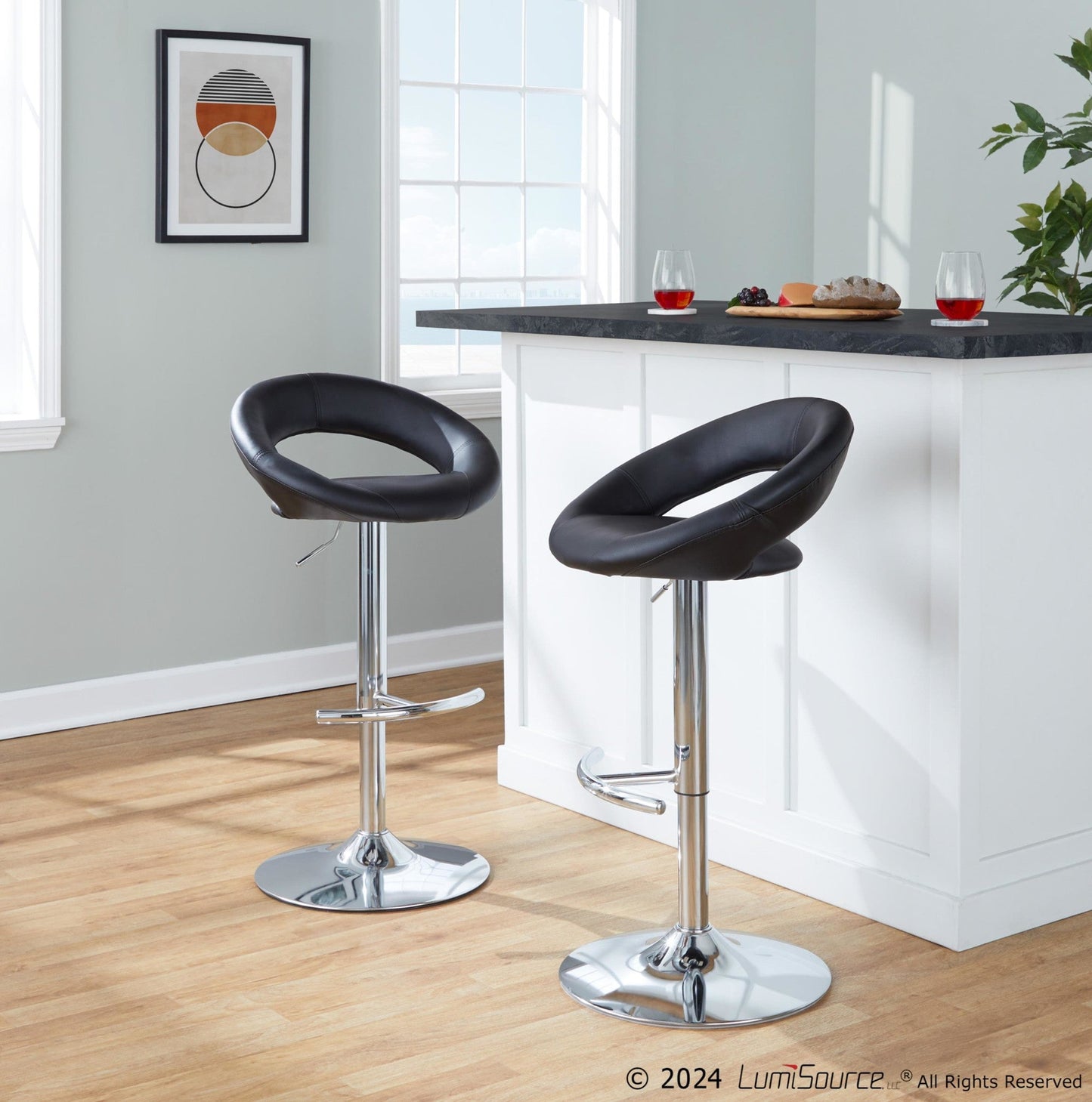 Lumisource Posh Adjustable Barstool - Set of 2