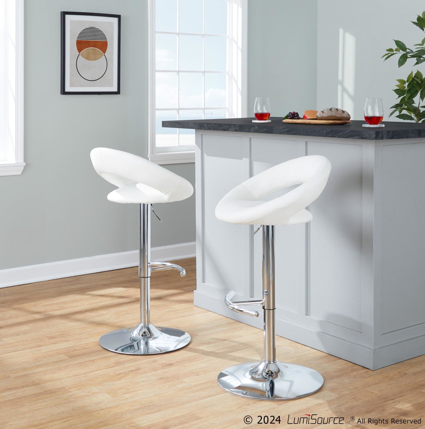 Lumisource Posh Adjustable Barstool - Set of 2