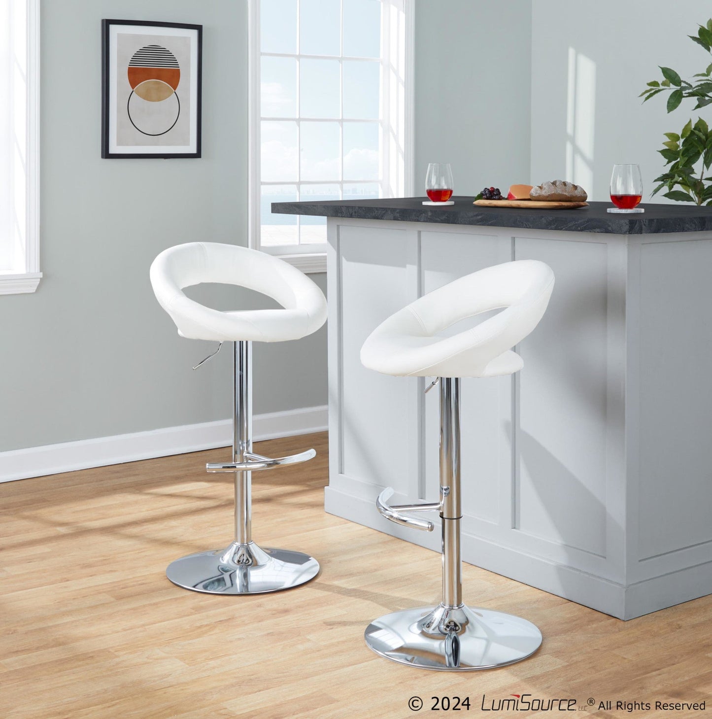 Lumisource Posh Adjustable Barstool - Set of 2
