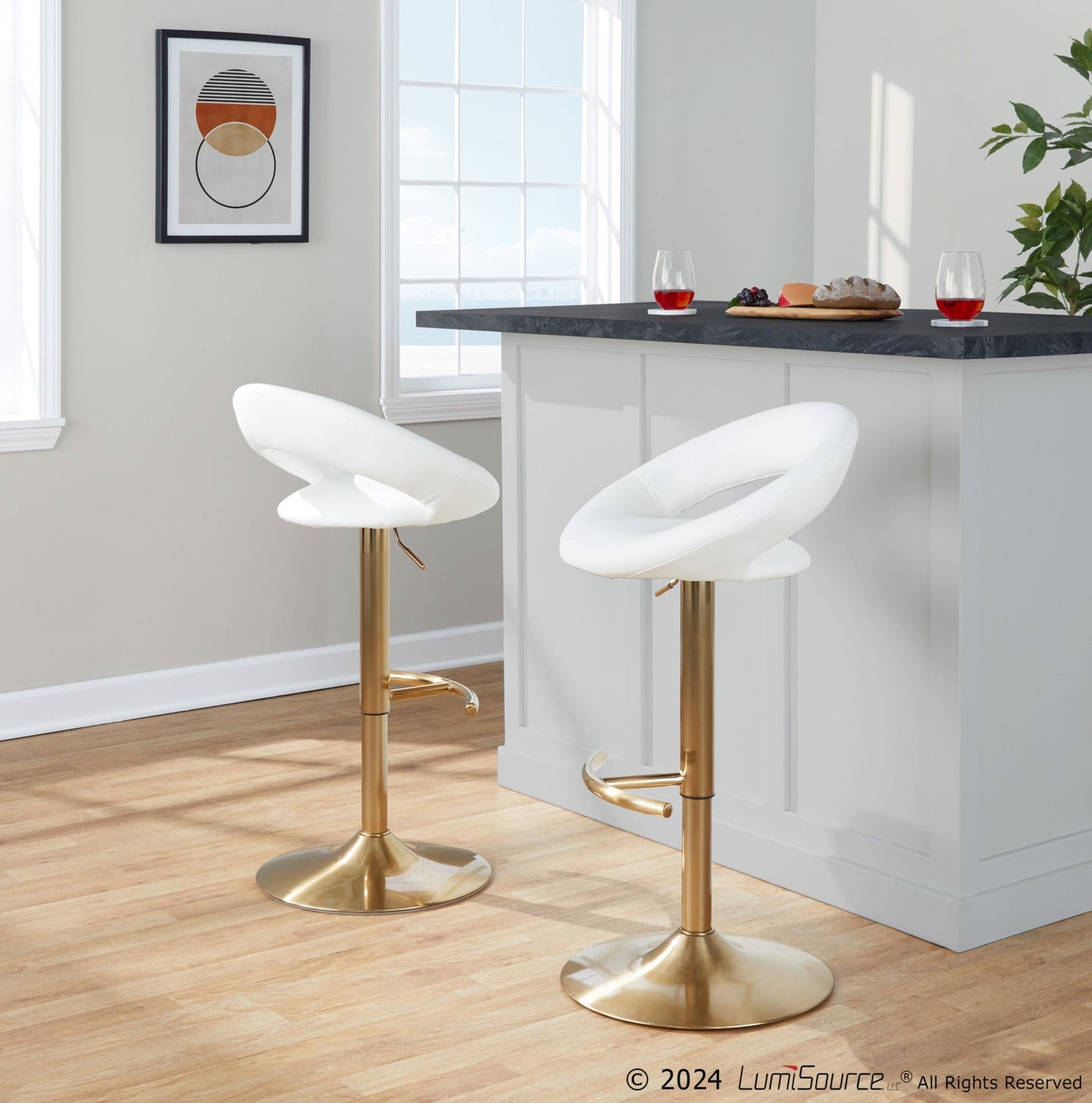 Lumisource Posh Adjustable Barstool - Set of 2