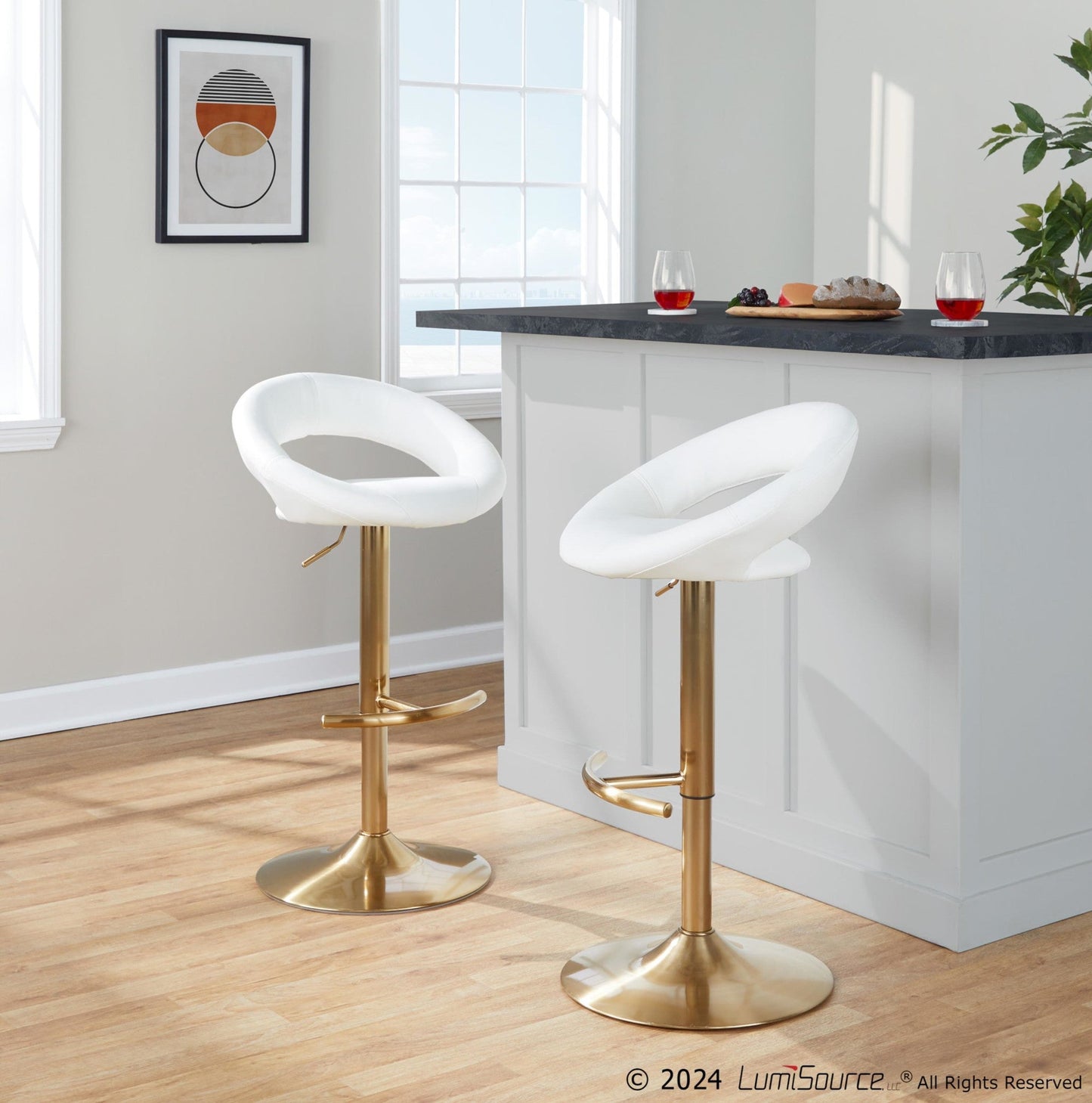 Lumisource Posh Adjustable Barstool - Set of 2