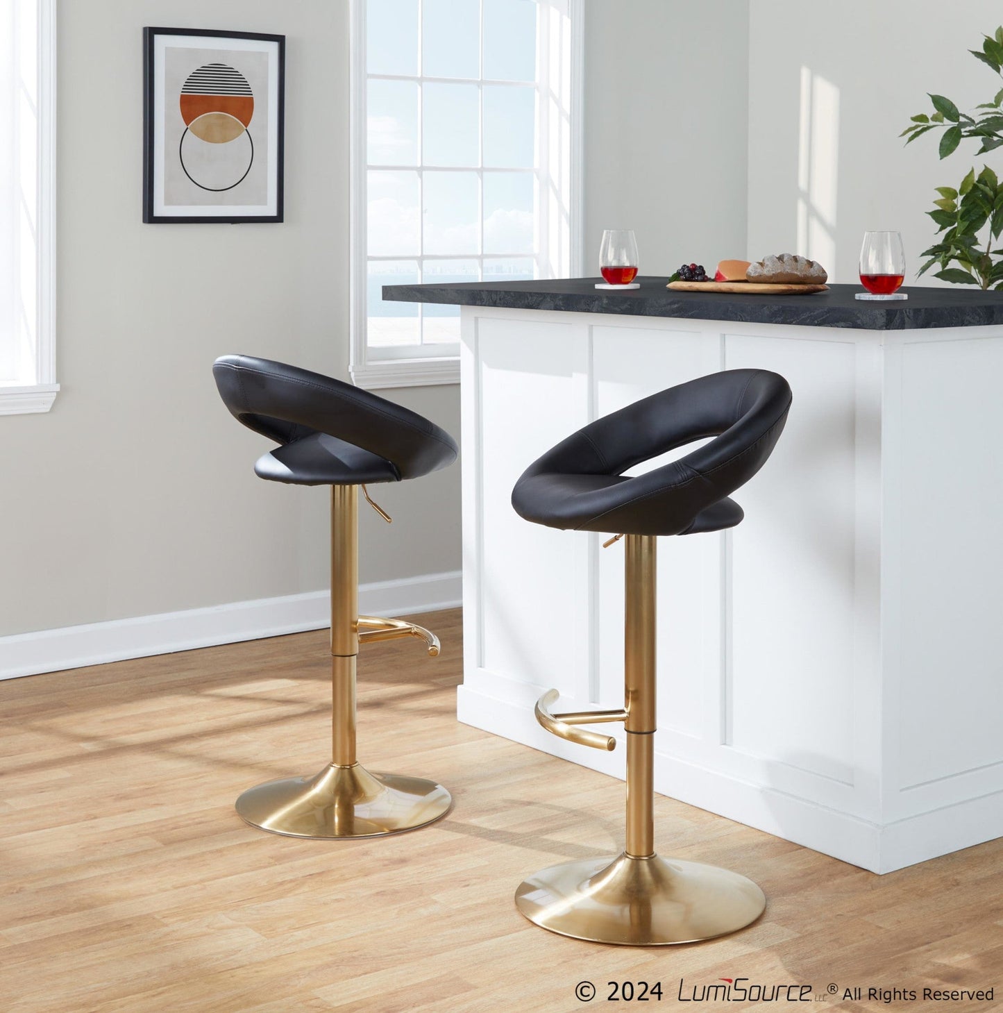 Lumisource Posh Adjustable Barstool - Set of 2