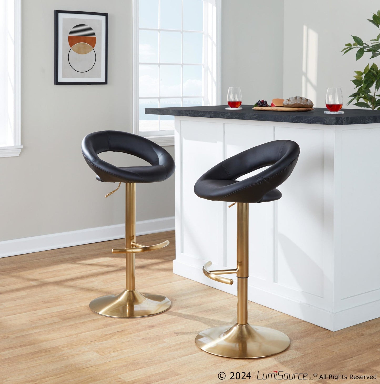 Lumisource Posh Adjustable Barstool - Set of 2