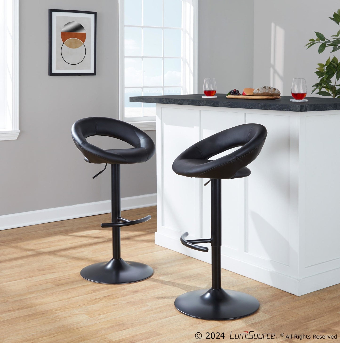 Lumisource Posh Adjustable Barstool - Set of 2