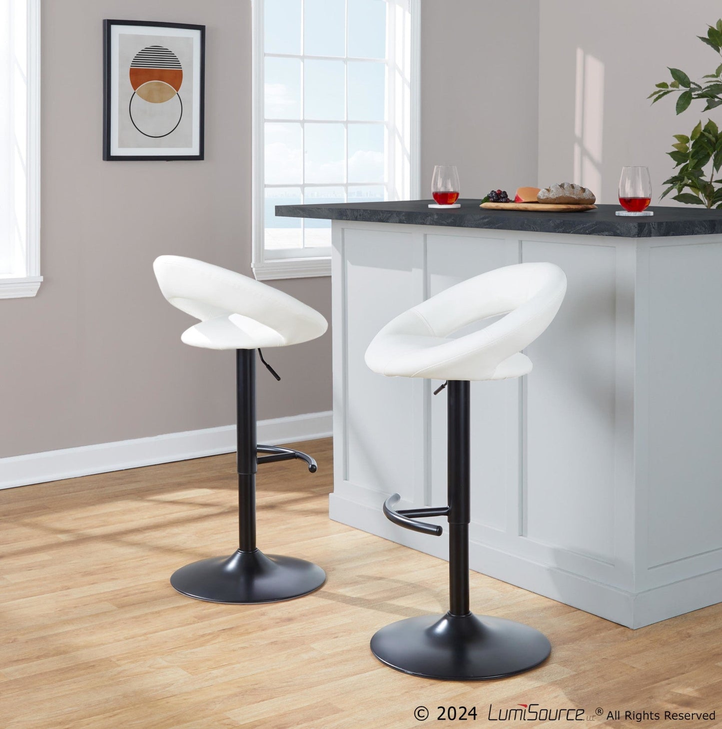 Lumisource Posh Adjustable Barstool - Set of 2