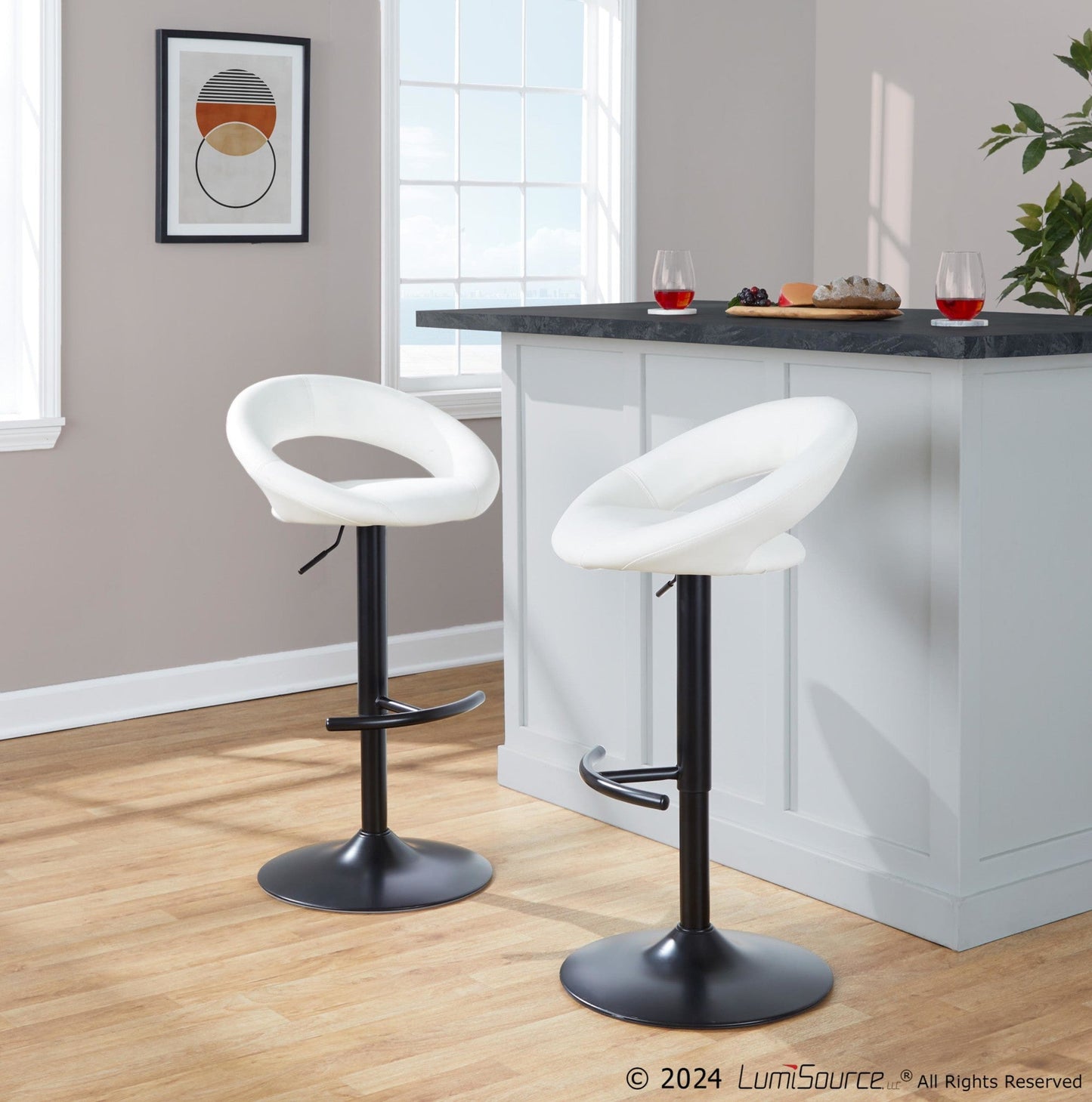 Lumisource Posh Adjustable Barstool - Set of 2