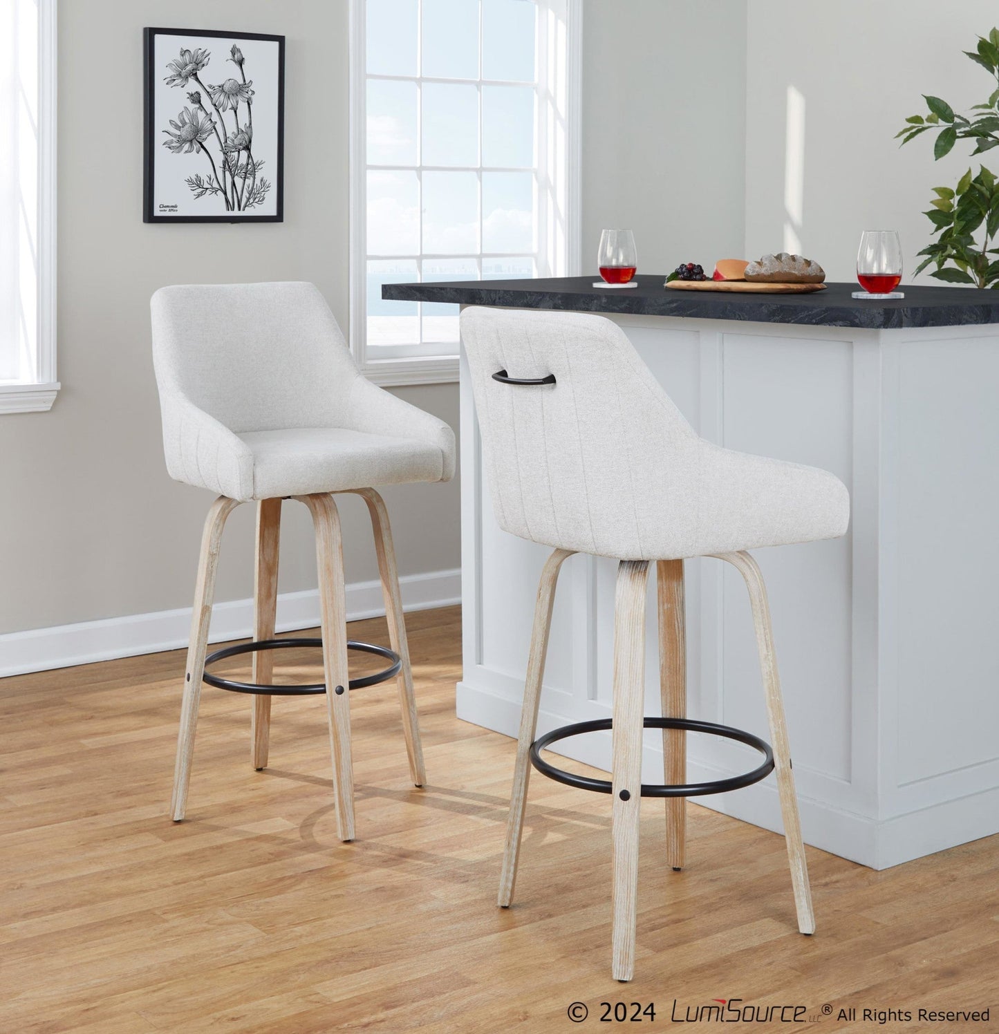 Majestic Office Furniture 30" Fixed-Height Barstool - Set of 2