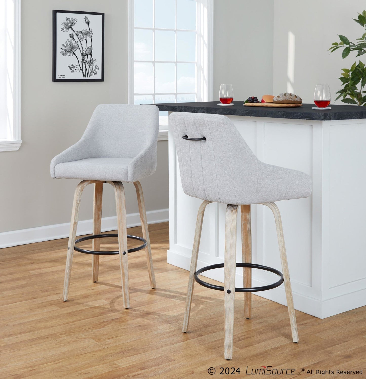 Majestic Office Furniture 30" Fixed-Height Barstool - Set of 2