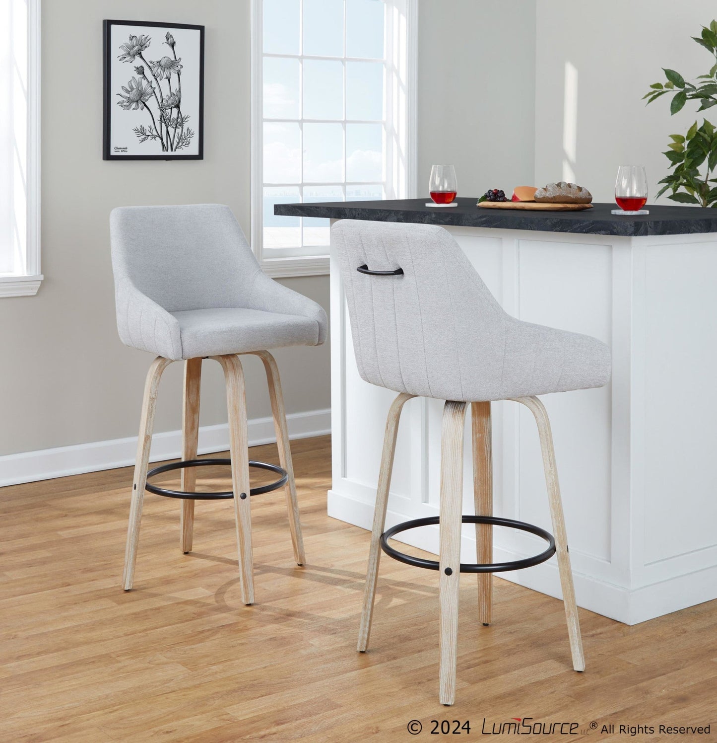 Majestic Office Furniture 30" Fixed-Height Barstool - Set of 2