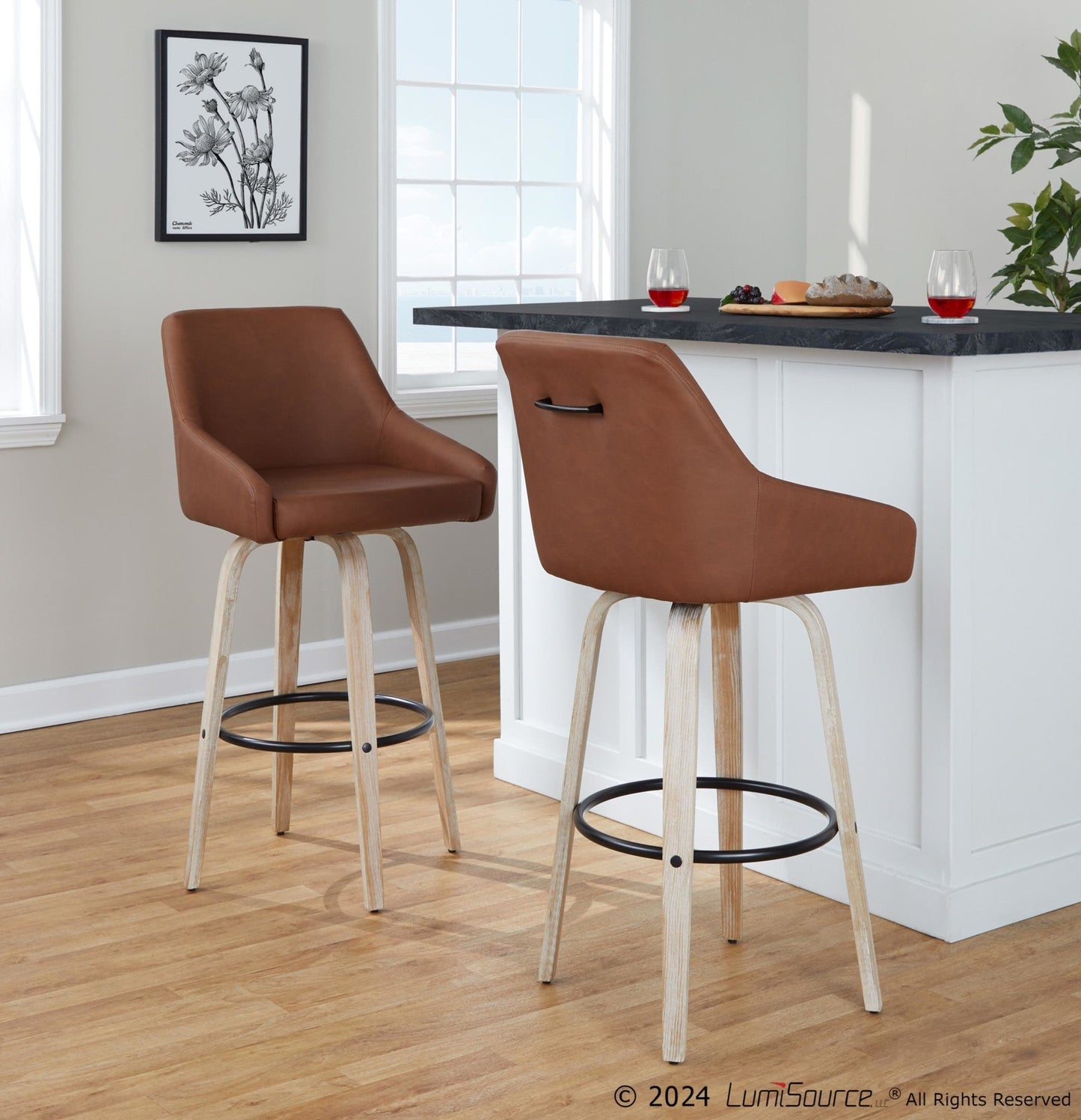 Majestic Office Furniture 30" Fixed-Height Barstool - Set of 2
