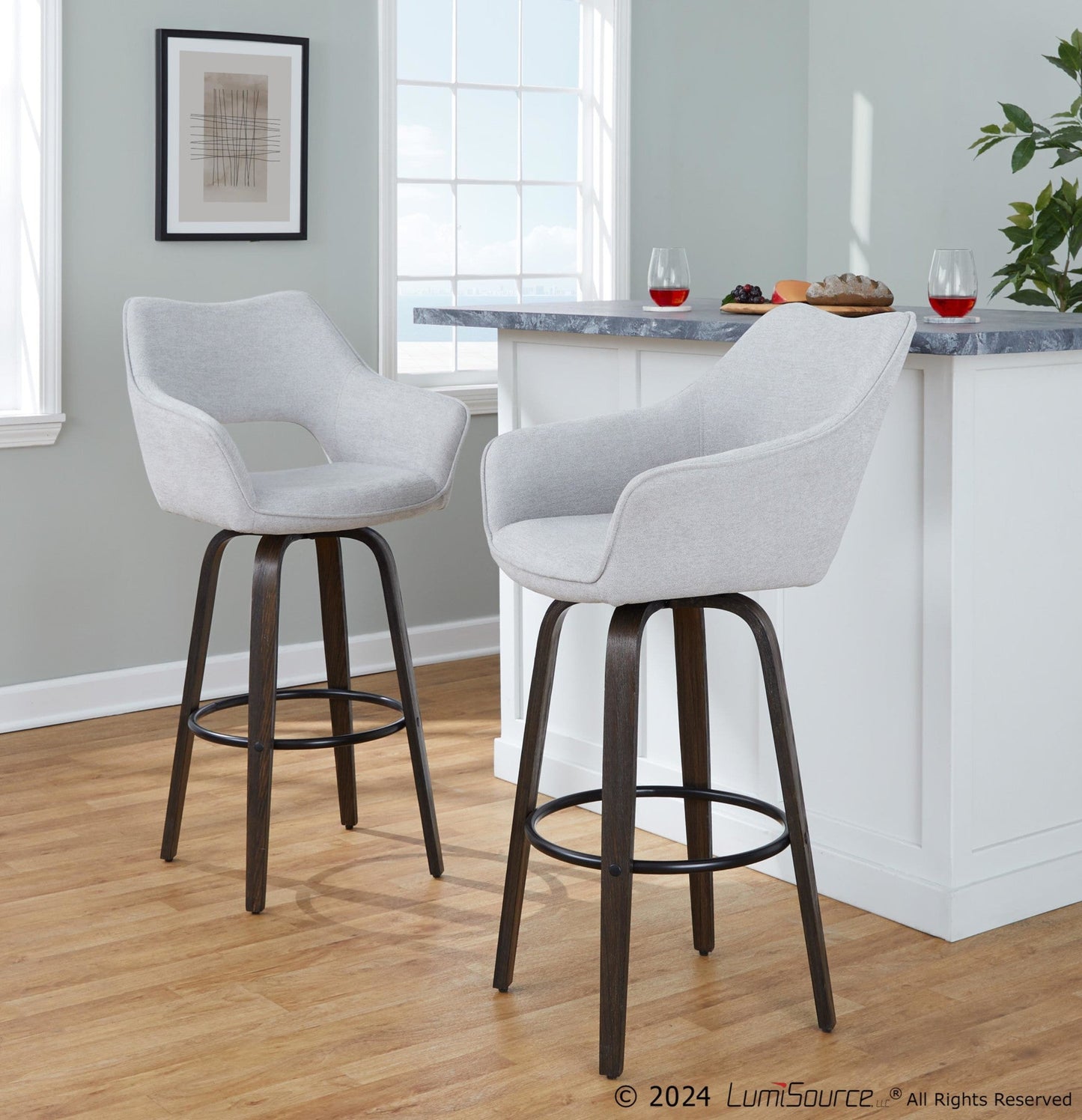 Majestic Office Furniture 30" Fixed-Height Barstool - Set of 2