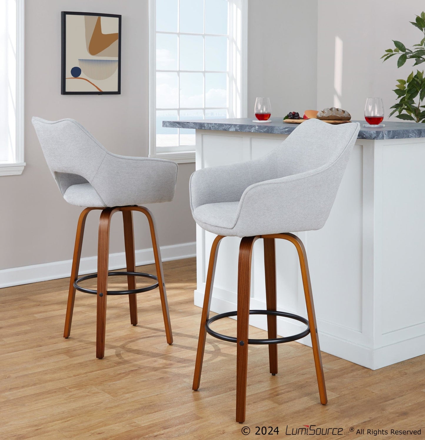 Majestic Office Furniture 30" Fixed-Height Barstool - Set of 2