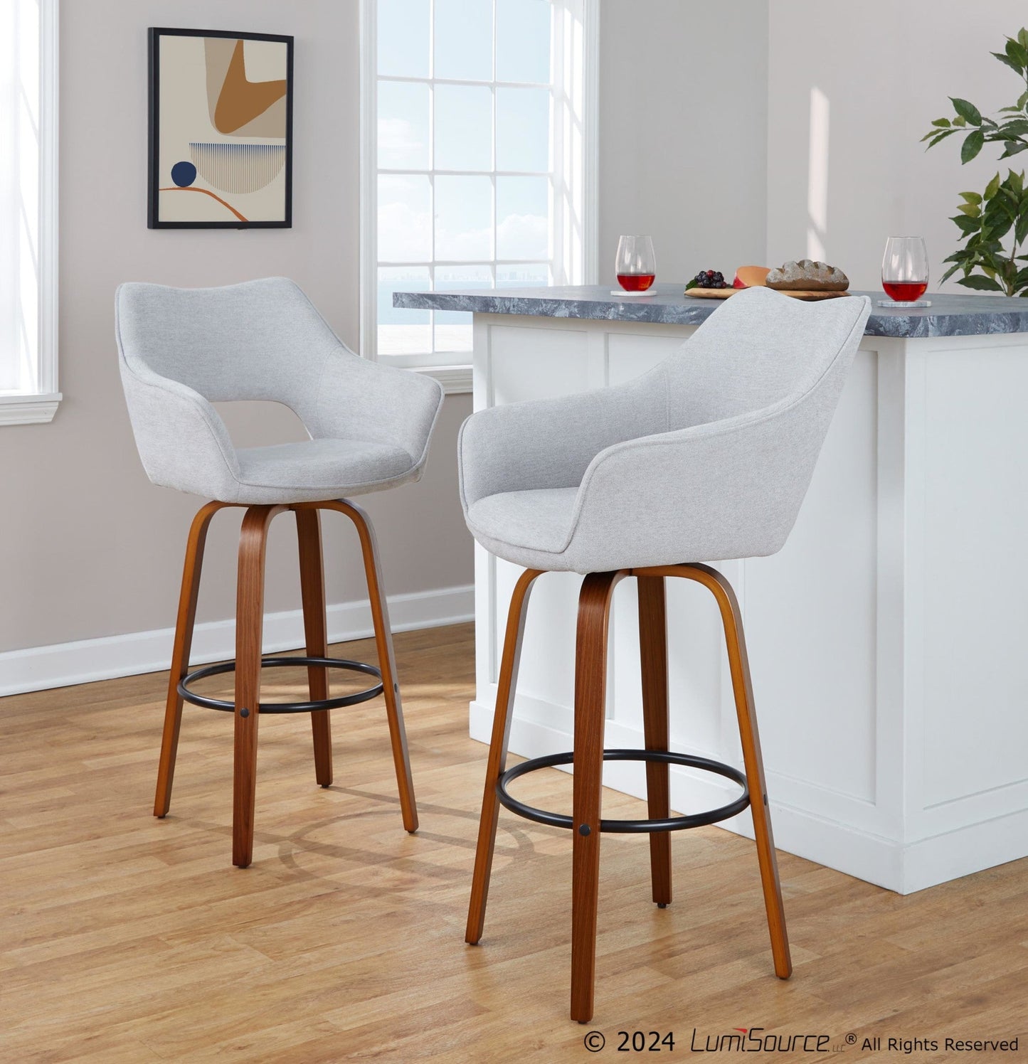 Majestic Office Furniture 30" Fixed-Height Barstool - Set of 2