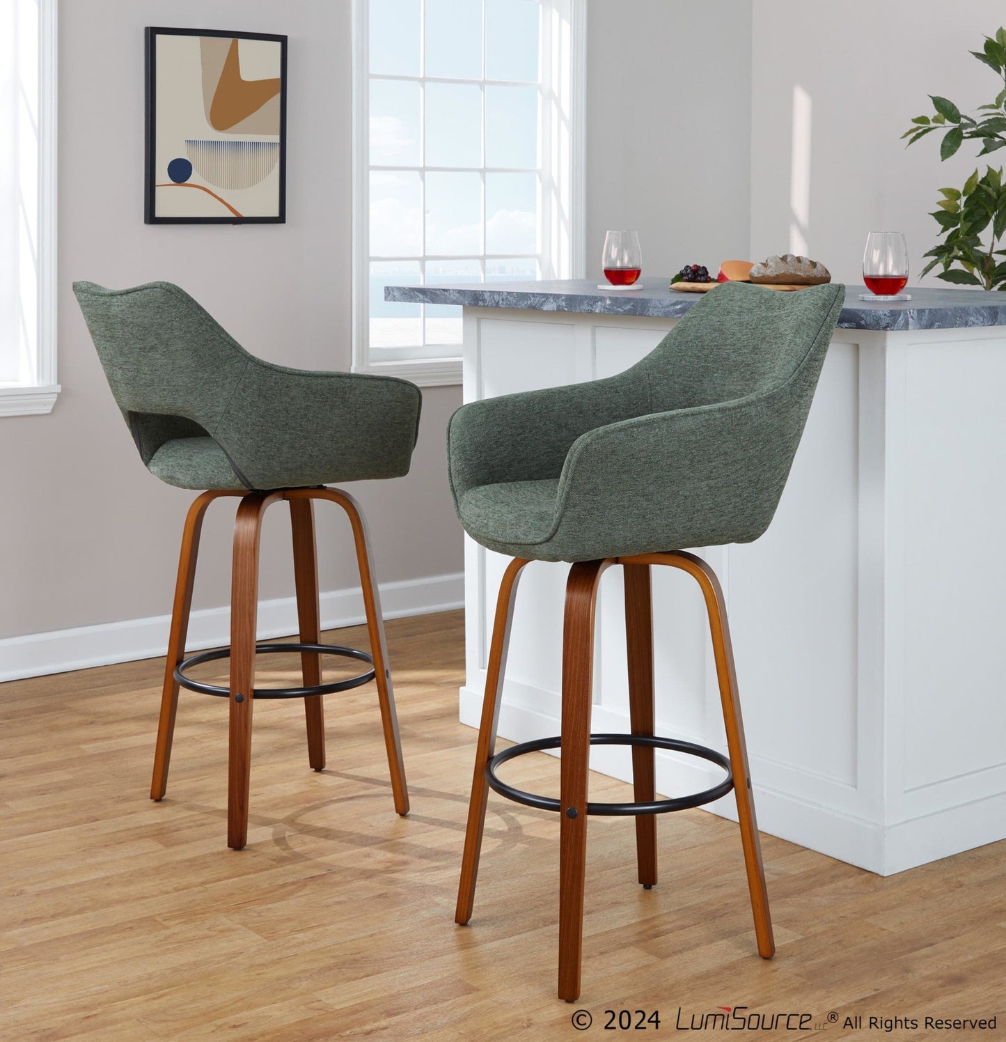Majestic Office Furniture 30" Fixed-Height Barstool - Set of 2