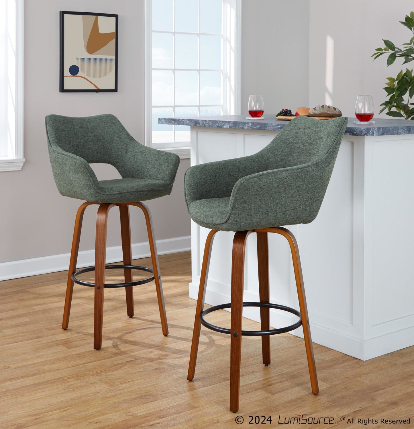 Majestic Office Furniture 30" Fixed-Height Barstool - Set of 2
