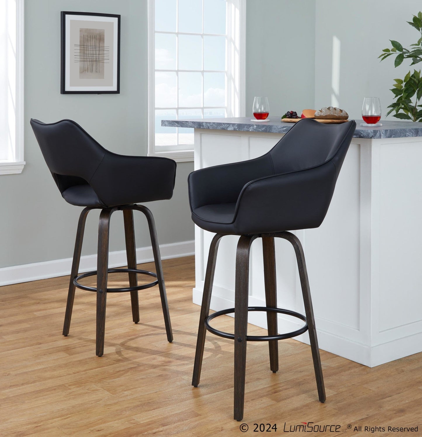 Majestic Office Furniture 30" Fixed-Height Barstool - Set of 2