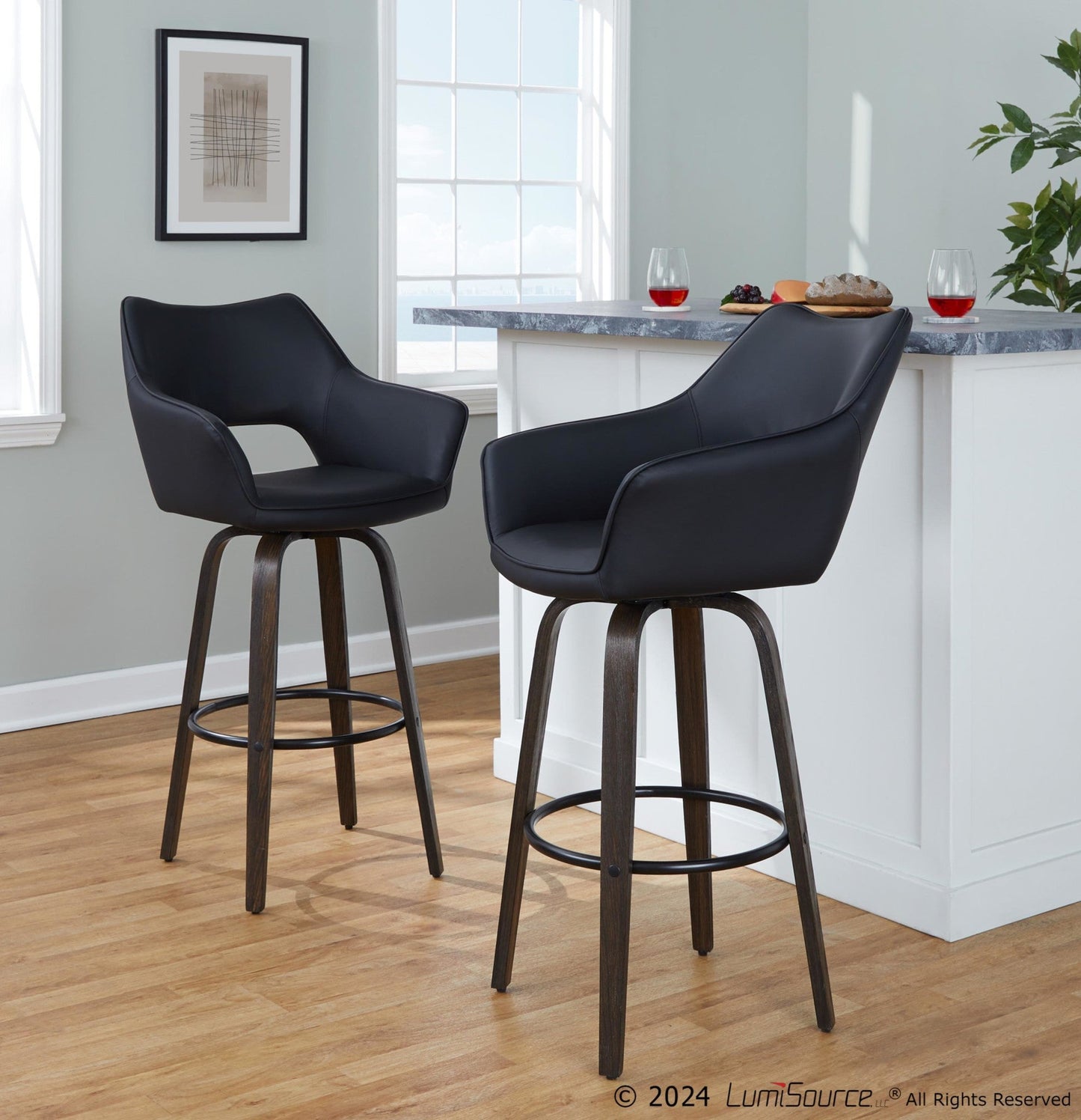 Majestic Office Furniture 30" Fixed-Height Barstool - Set of 2