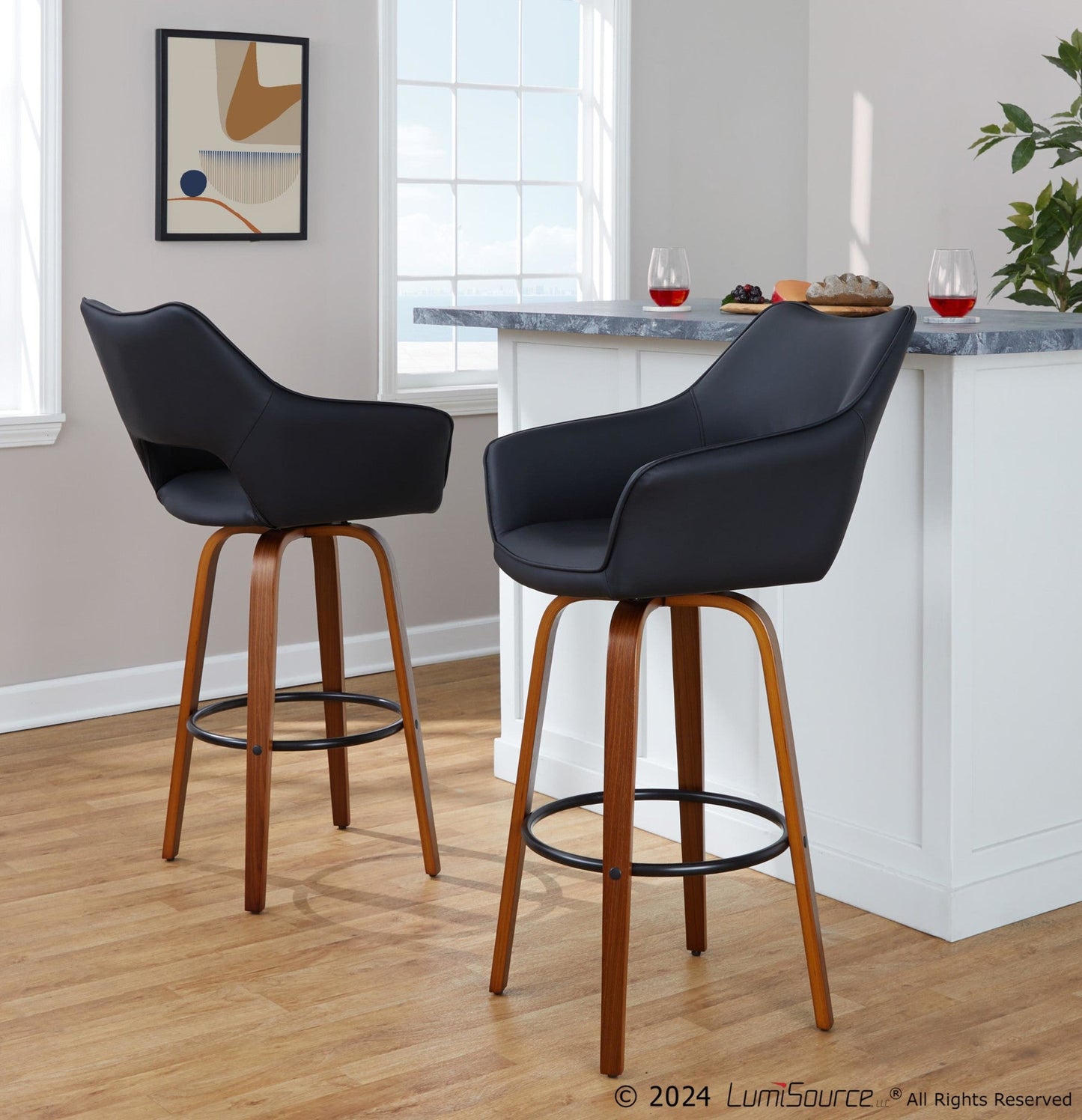 Majestic Office Furniture 30" Fixed-Height Barstool - Set of 2