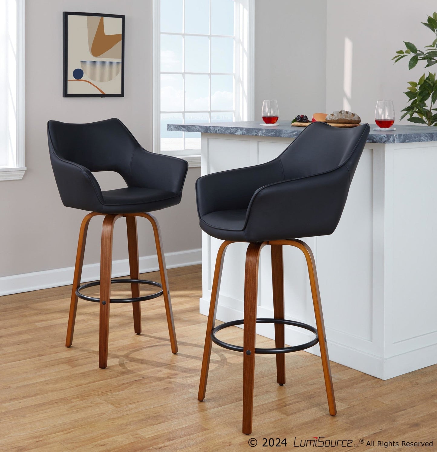 Majestic Office Furniture 30" Fixed-Height Barstool - Set of 2