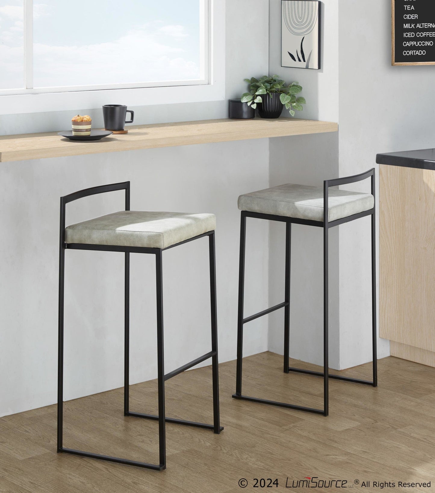 Majestic Office Furniture Stacker Barstool - Set of 2