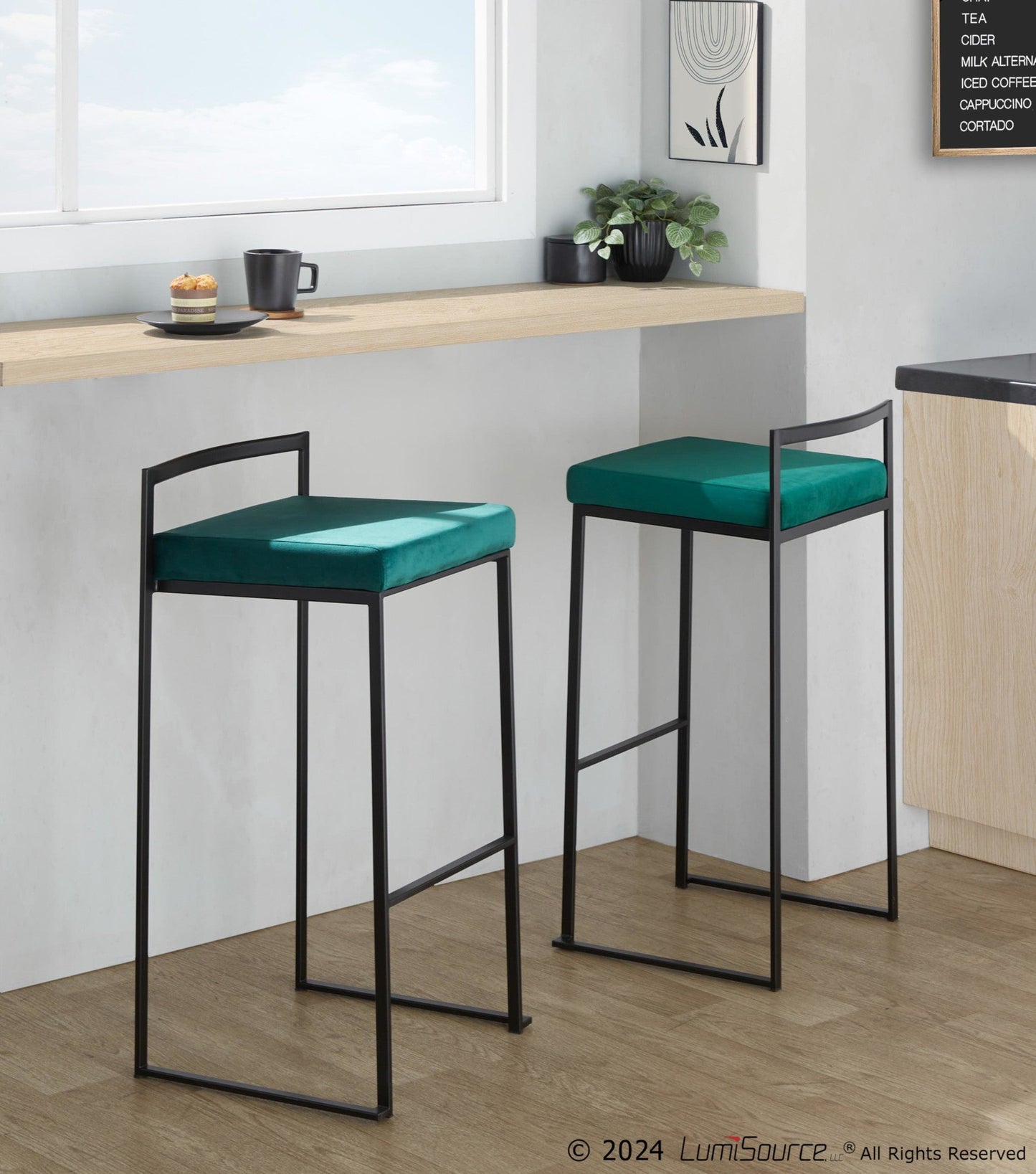 Majestic Office Furniture Stacker Barstool - Set of 2