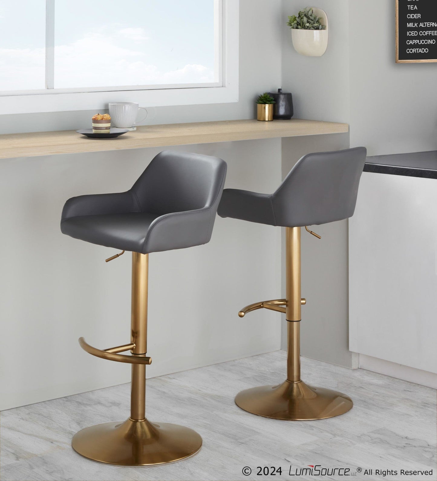 Majestic Office Furniture Adjustable Barstool - Set of 2