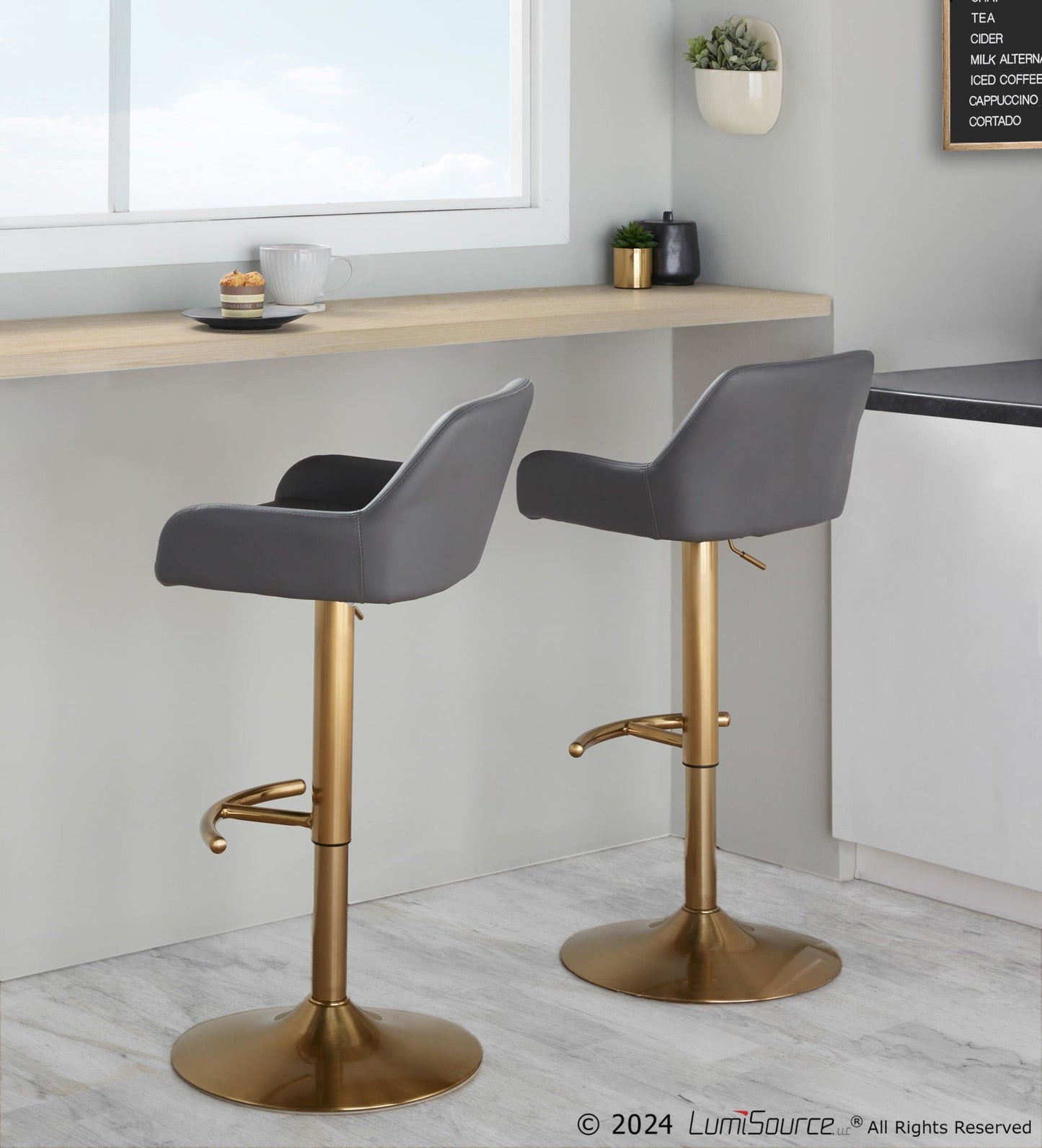 Majestic Office Furniture Adjustable Barstool - Set of 2