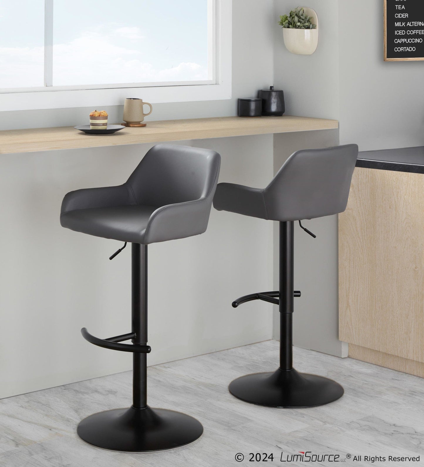 Majestic Office Furniture Adjustable Barstool - Set of 2