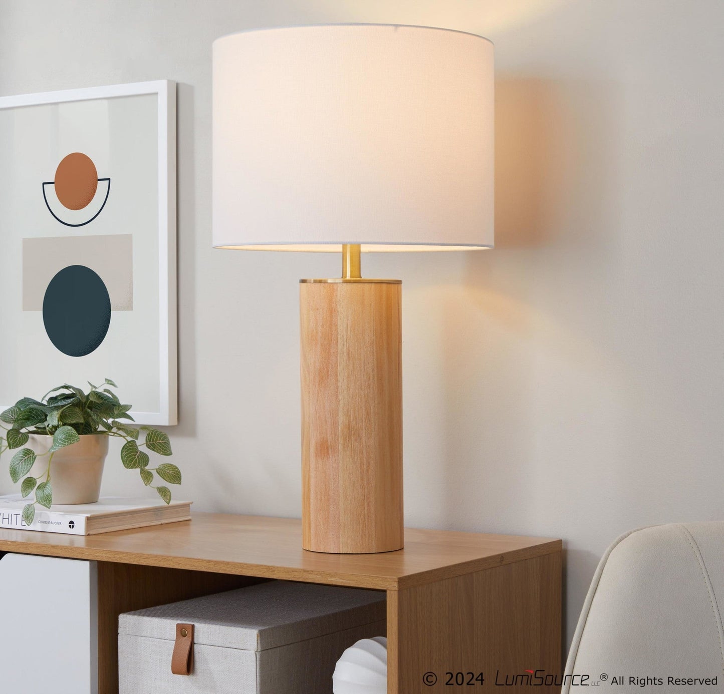 Majestic Office Furniture 27" Ash Wood Table Lamp