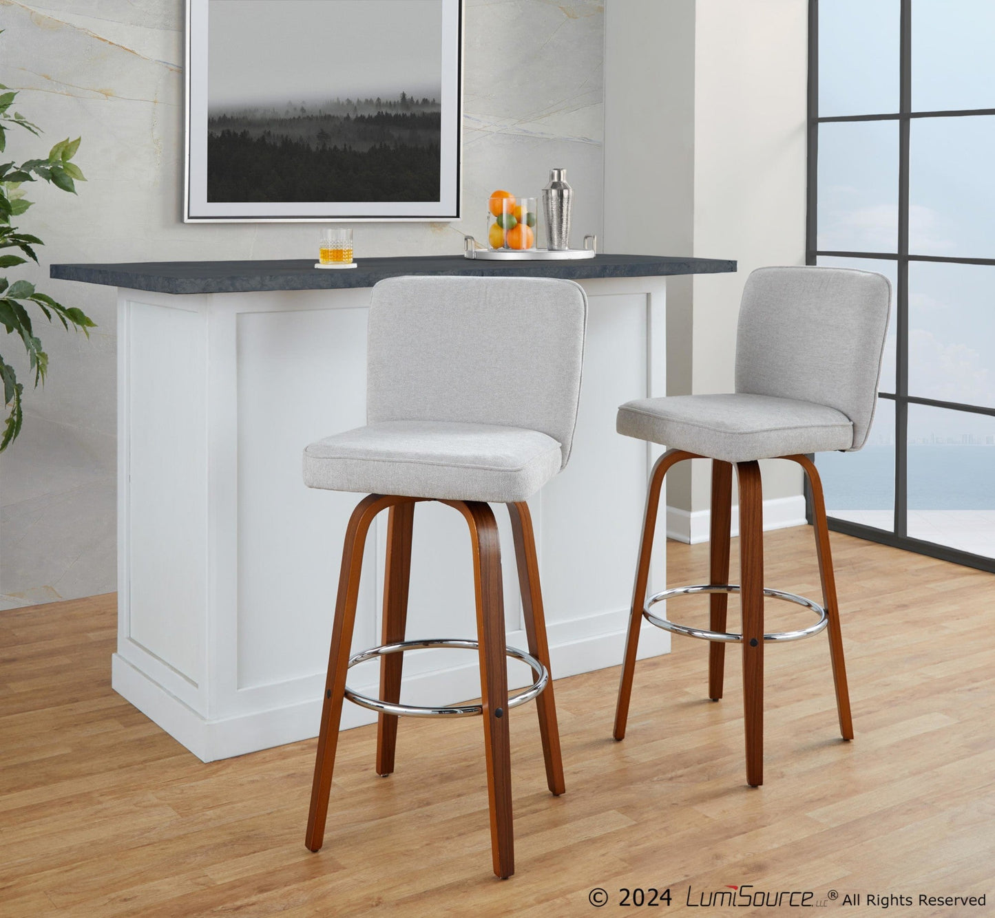 Majestic Office Furniture 30" Fixed-Height Barstool - Set of 2