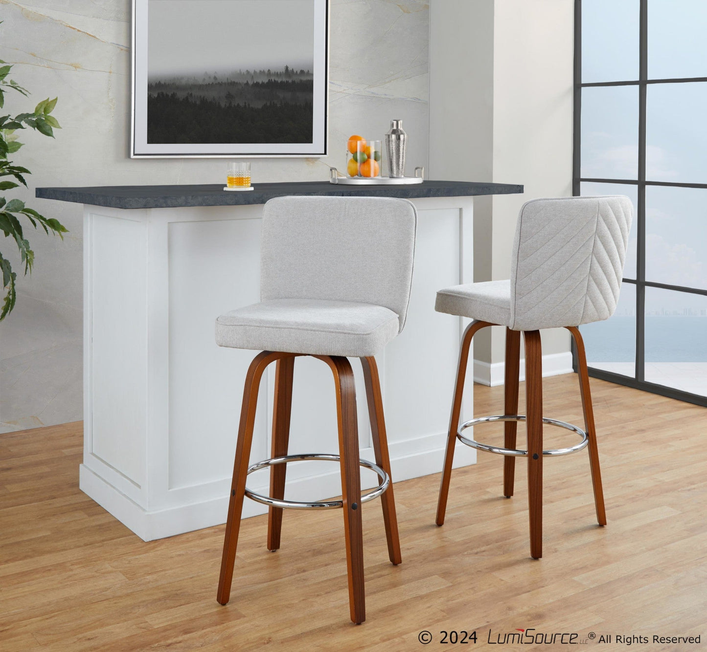 Majestic Office Furniture 30" Fixed-Height Barstool - Set of 2