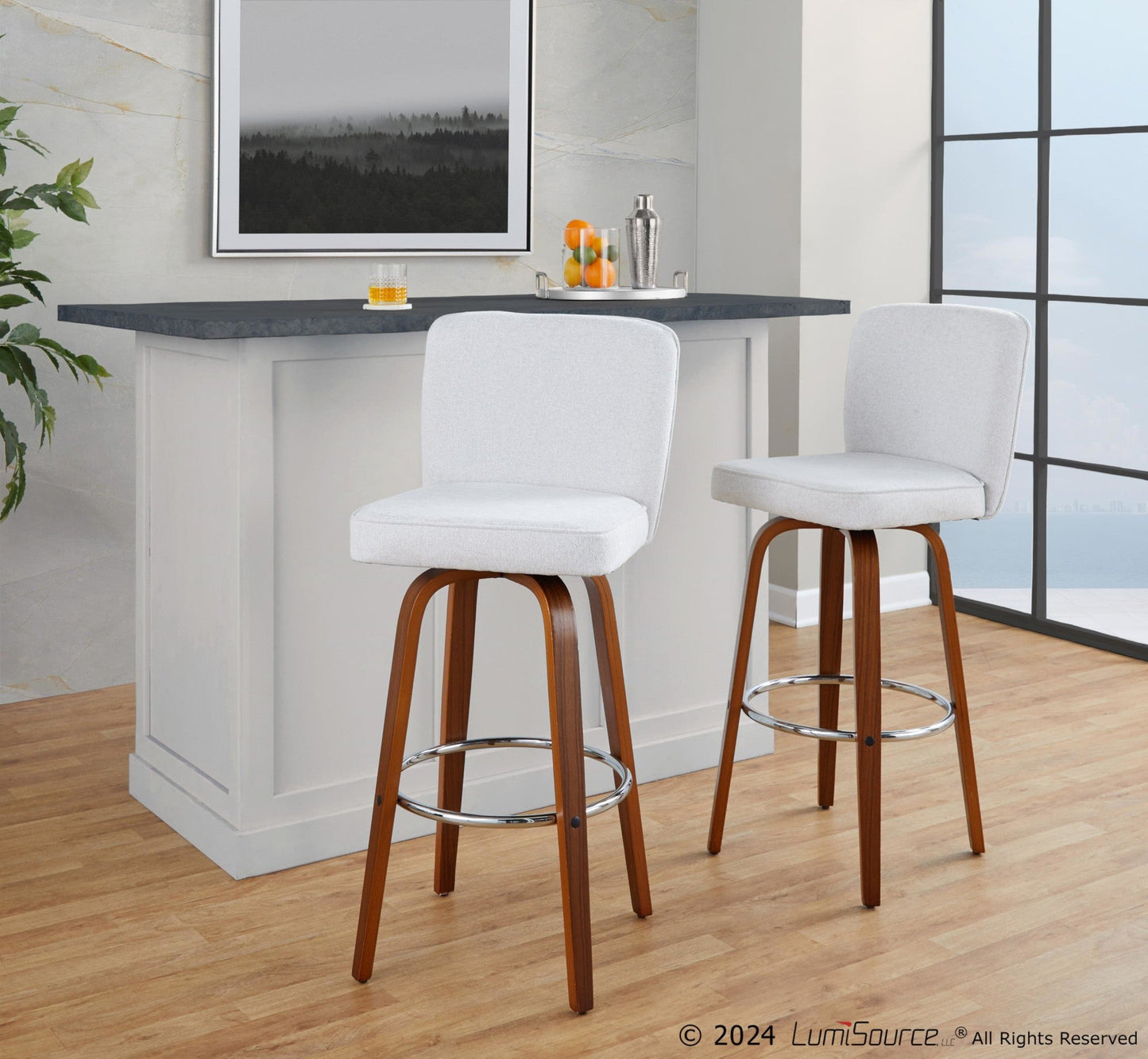 Majestic Office Furniture 30" Fixed-Height Barstool - Set of 2
