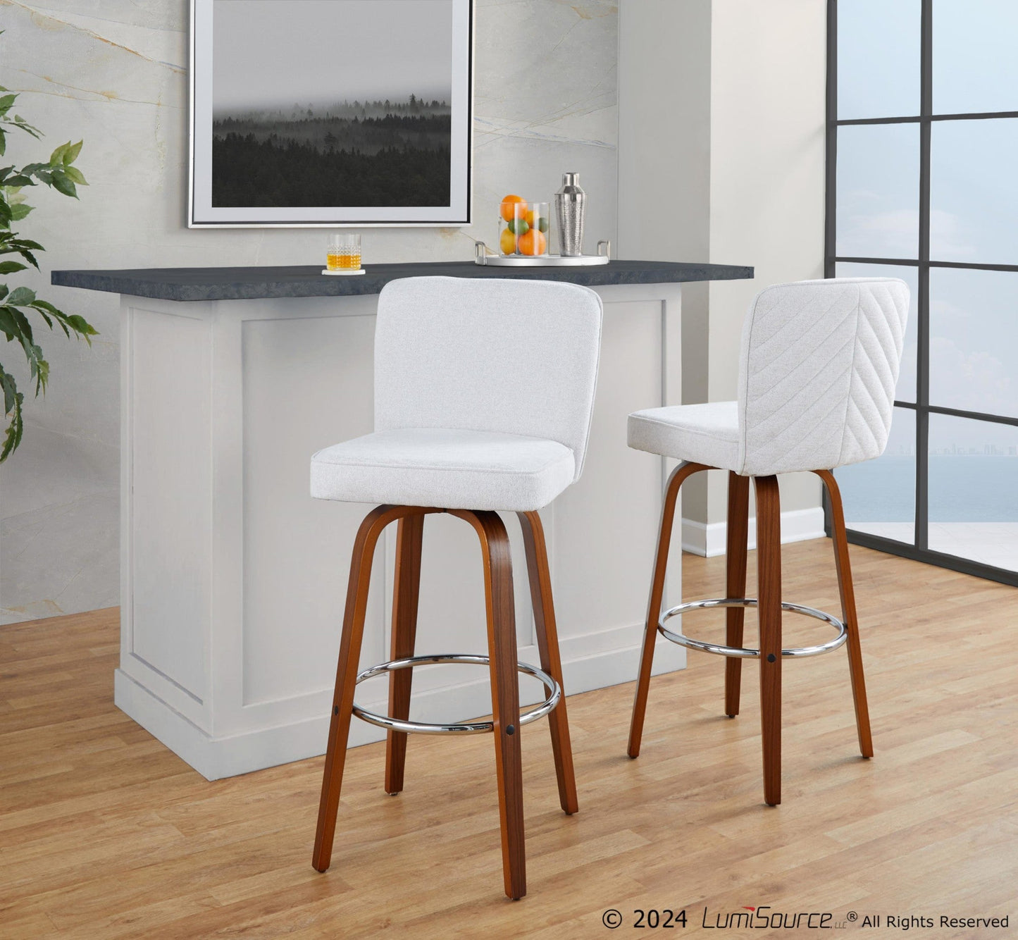 Majestic Office Furniture 30" Fixed-Height Barstool - Set of 2