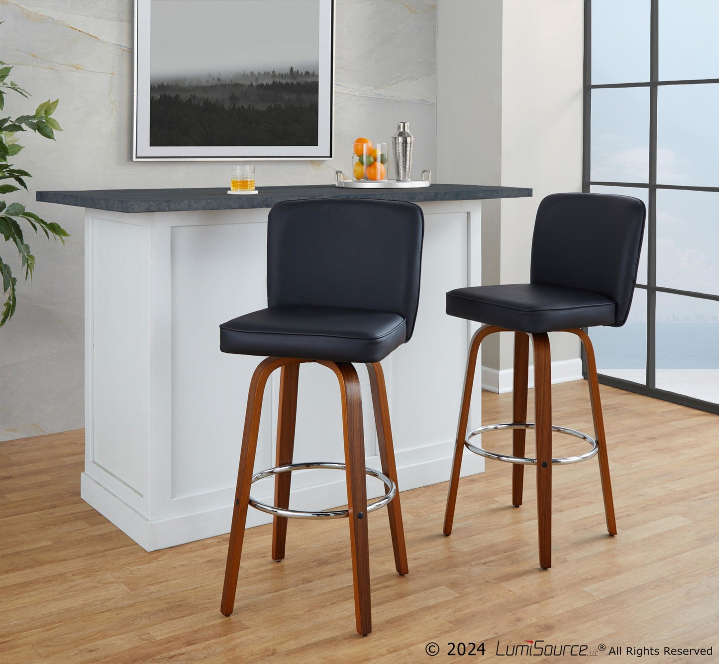 Majestic Office Furniture 30" Fixed-Height Barstool - Set of 2