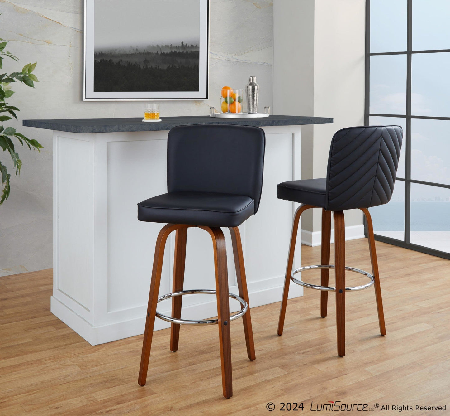 Majestic Office Furniture 30" Fixed-Height Barstool - Set of 2