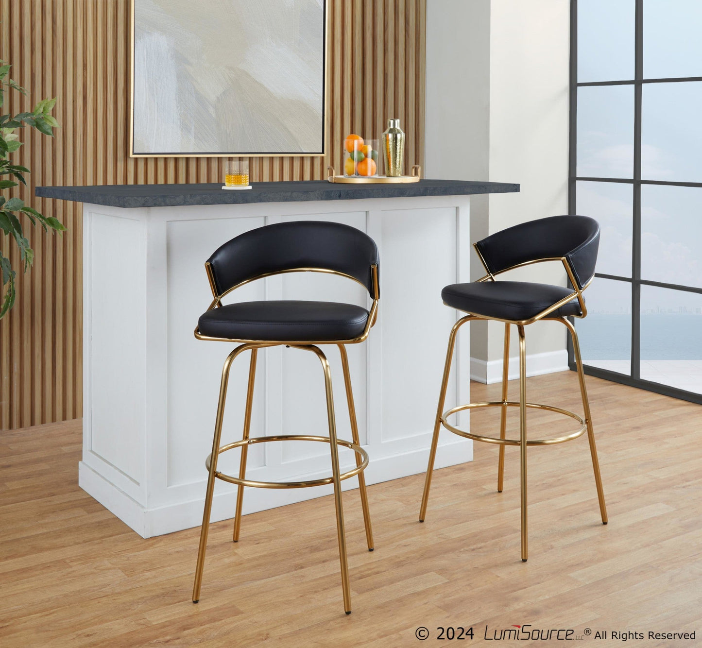 Majestic Office Furniture 30" Fixed-Height Barstool - Set of 2